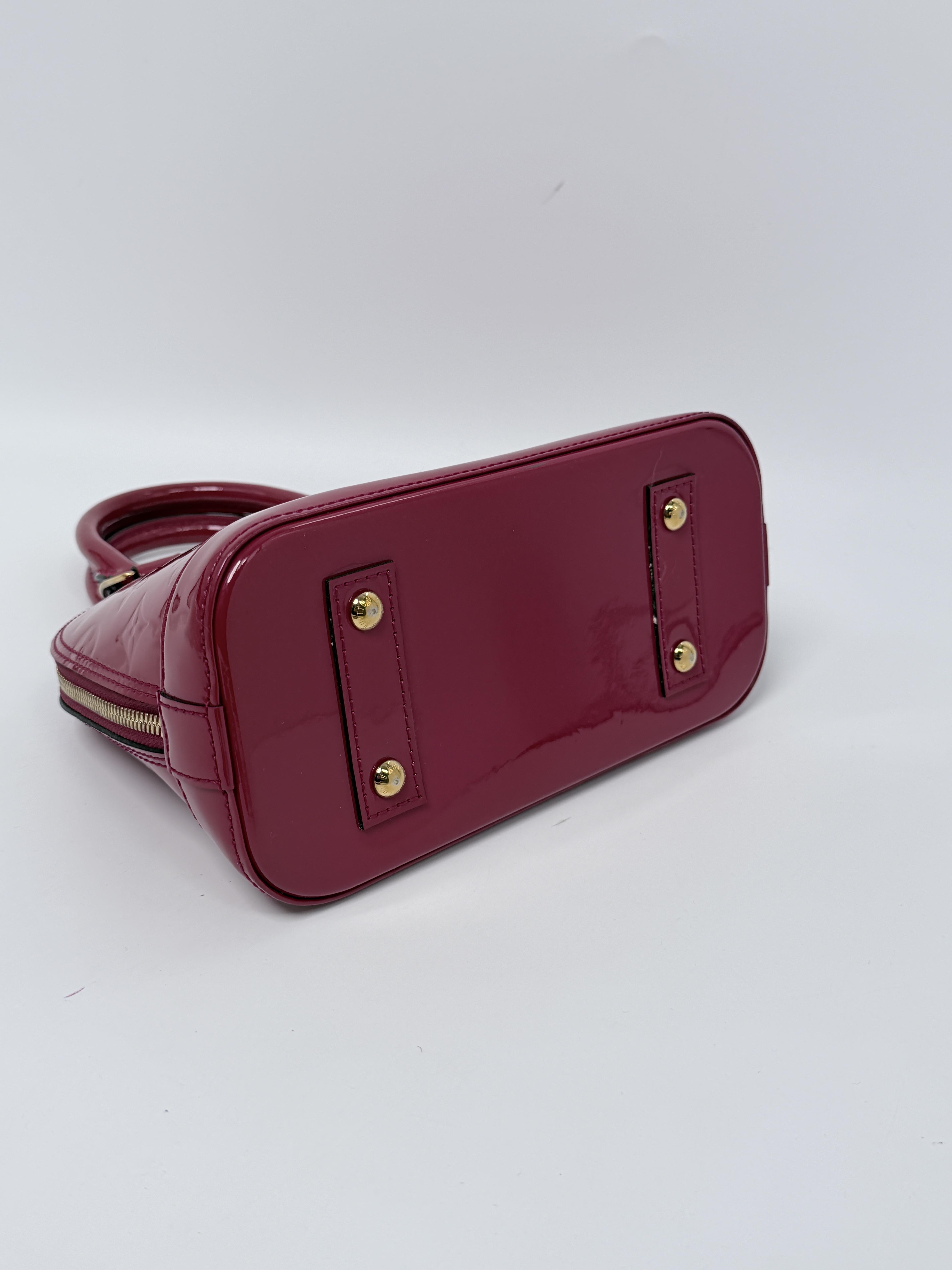 Monogram Vernis Alma BB Shoulder Handbag Strap Crossbody Bag JE288LV
