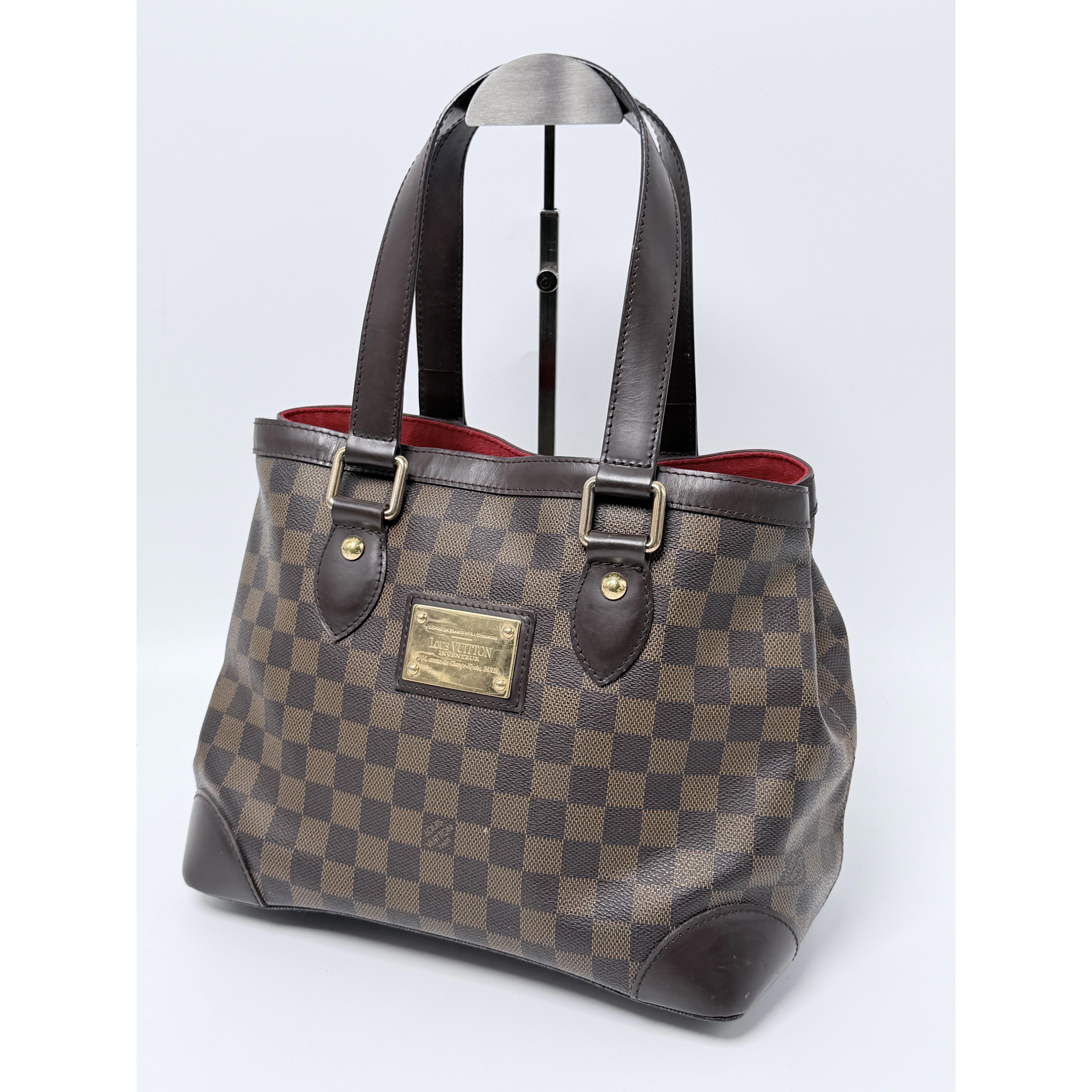 Pre-owned Louis Vuitton Canvas Shoulder Bags Damier Ebene Hampstead PM Shoulder Handbag Handle bag JA396LV