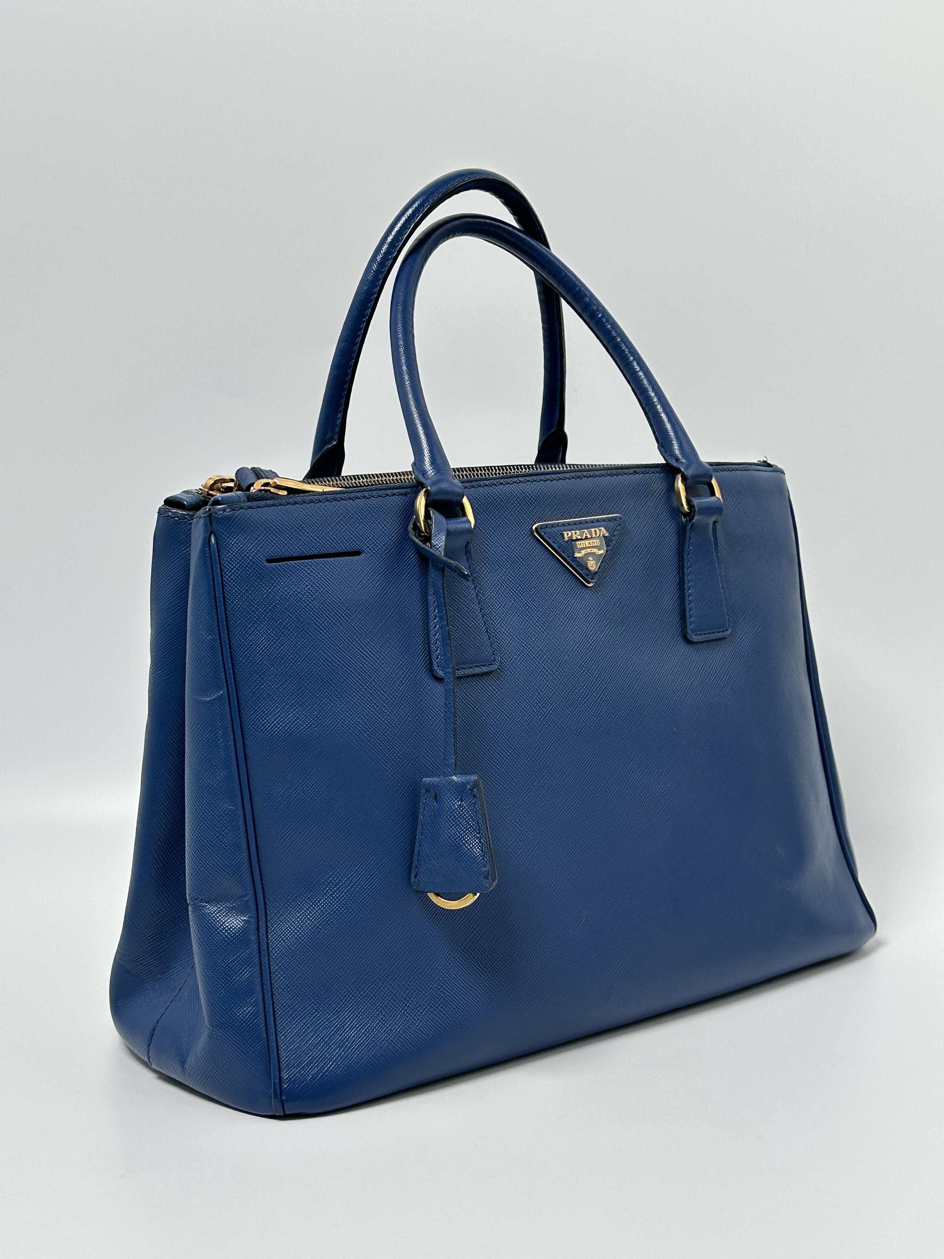 Pre-owned PRADA leather Crossbody Bags Galleria Saffiano Lux Double Zip Tote / Crossbody Bag ZS040PR