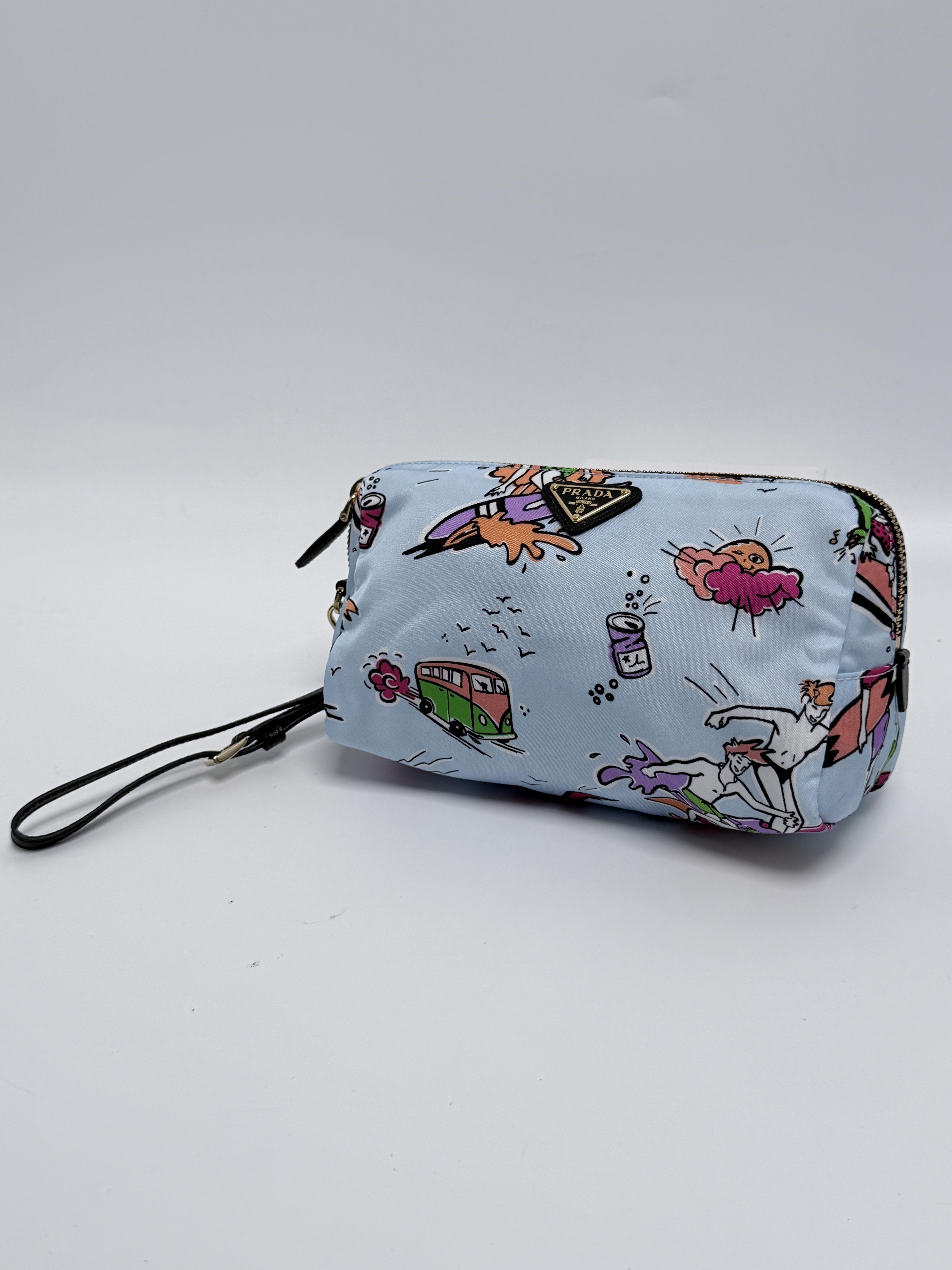 Tessuto Stampato Surf Print Wristlet Cosmetic Pouch JD365PR