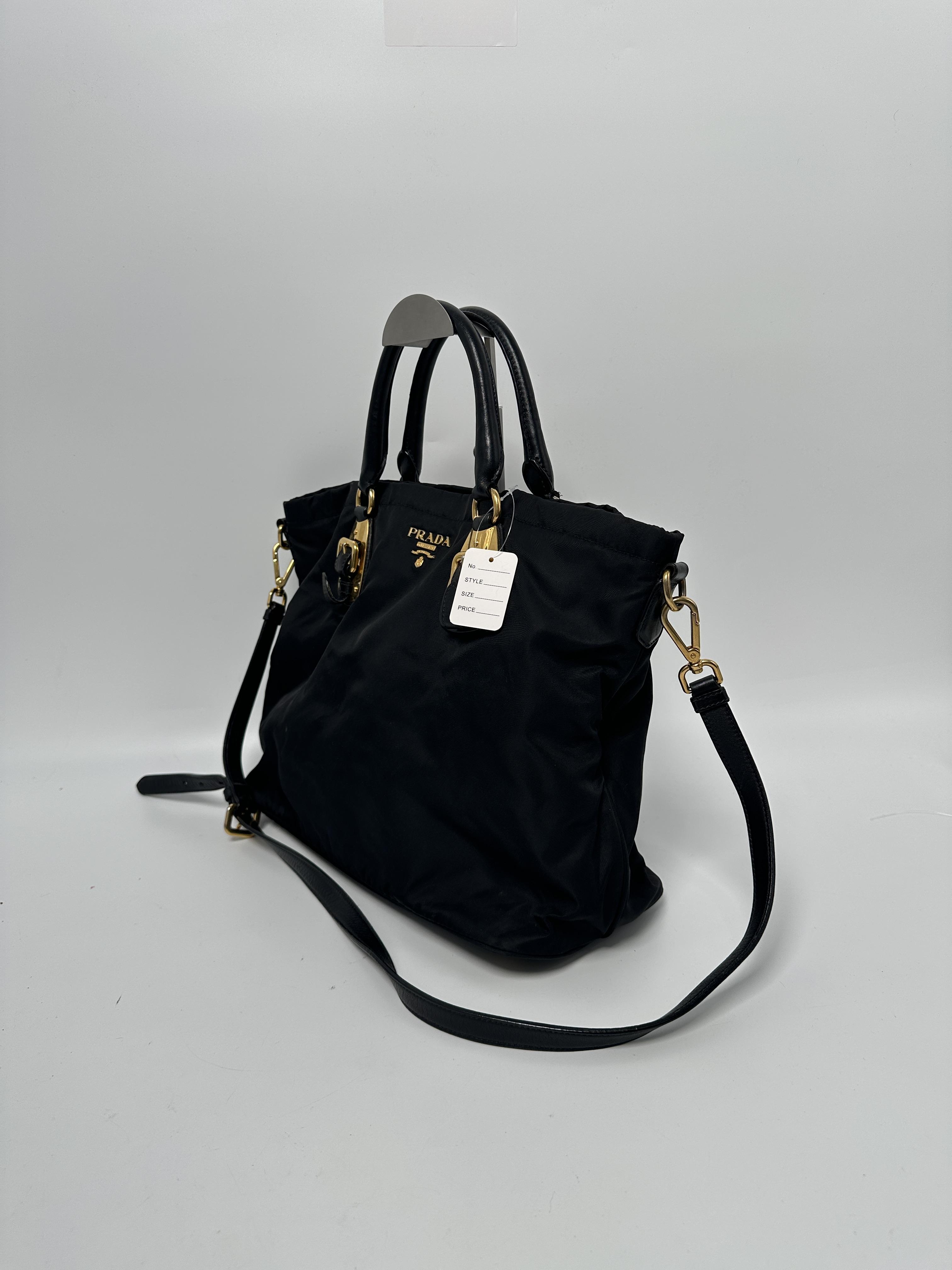 Pre-owned PRADA Tessuto Nylon Crossbody Bags Tessuto Tote Crossbody Bag Black JA998PR
