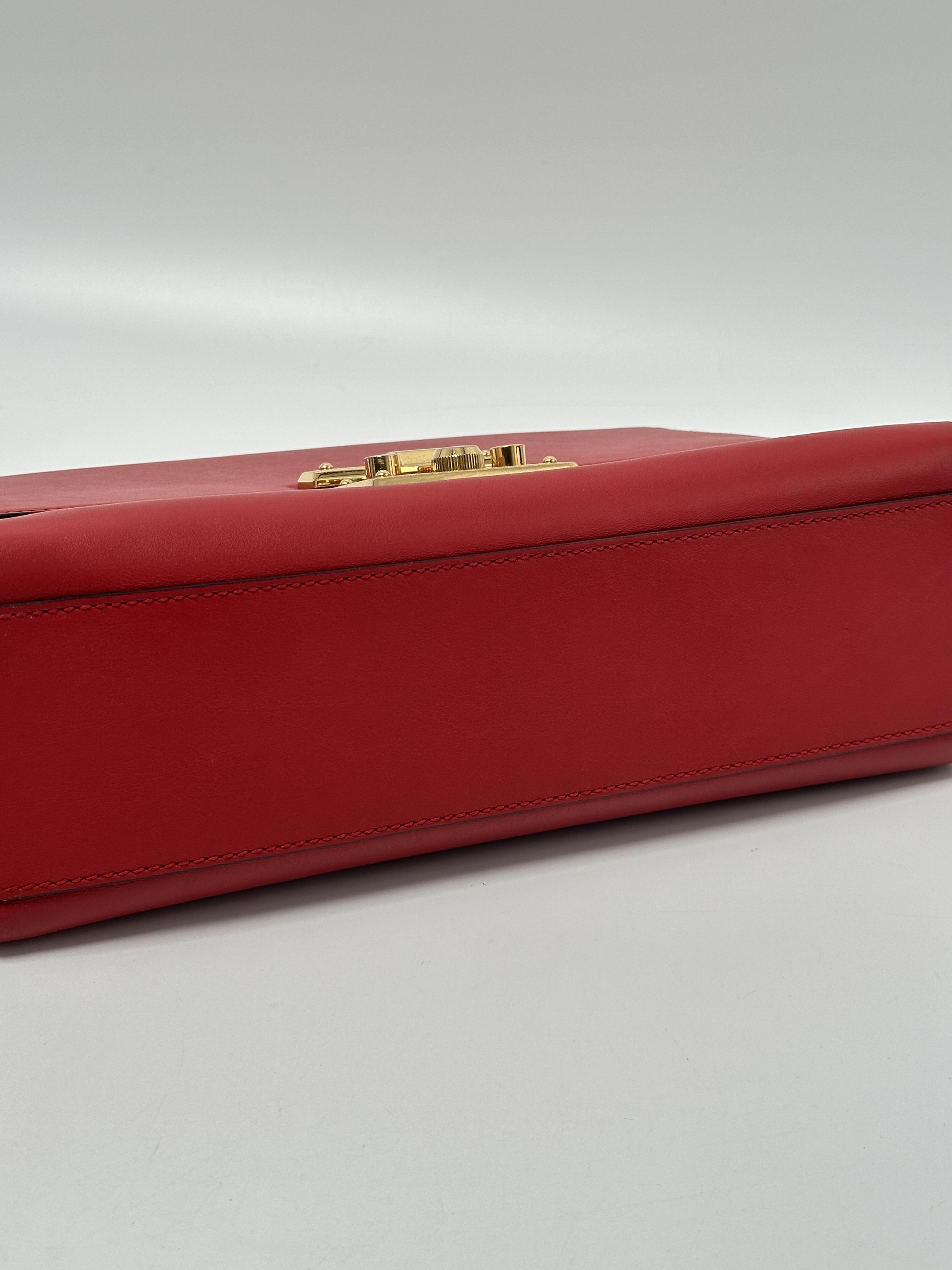 Pre-owned GUCCI LEATHER Crossbody Bags Red Padlock Chain Crossbody Shoulder Bag JD831GG
