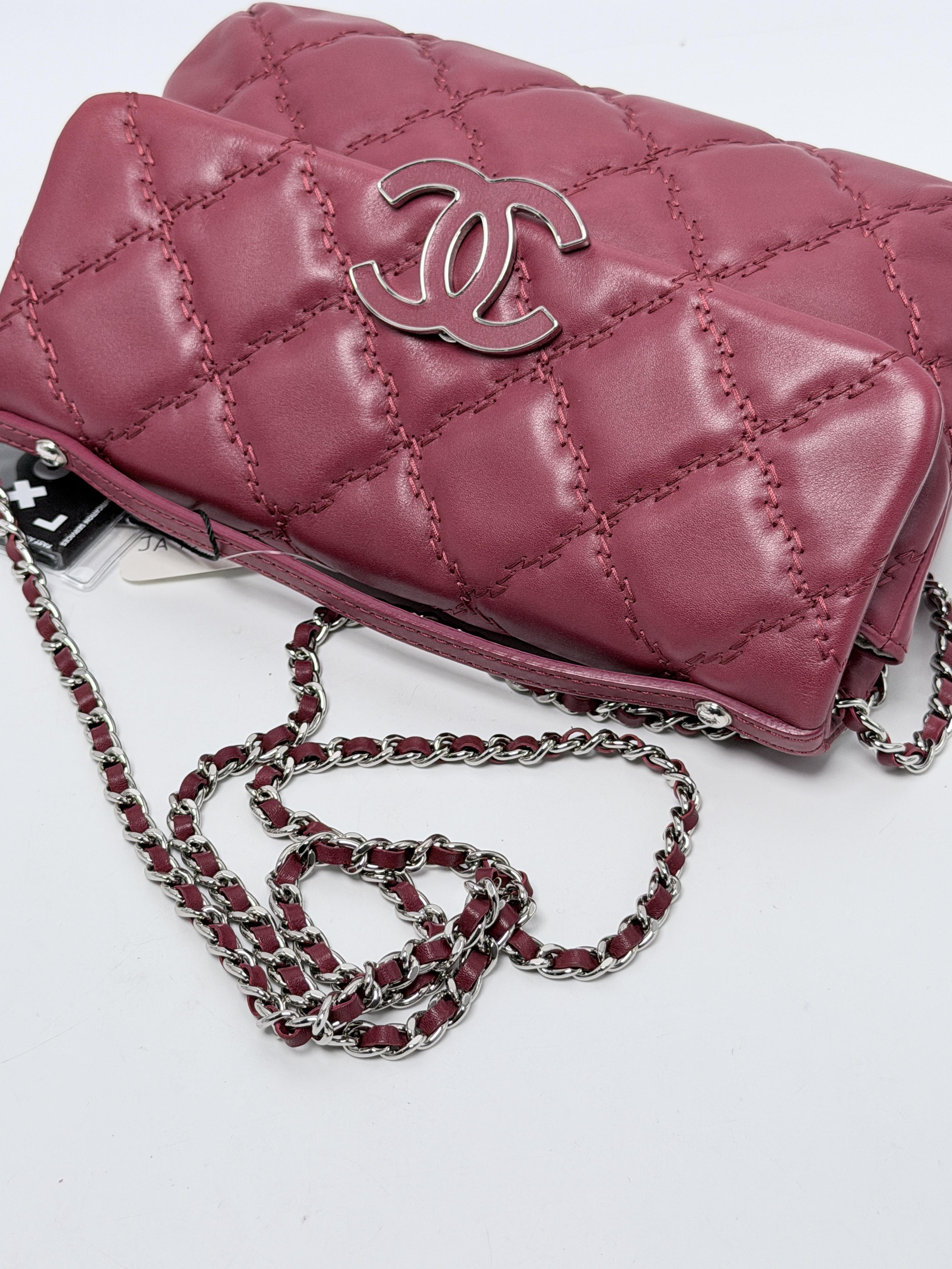 Double Stitch Hamptons Flap Bag Red Crossbody Shoulder Clutch JA1322CC