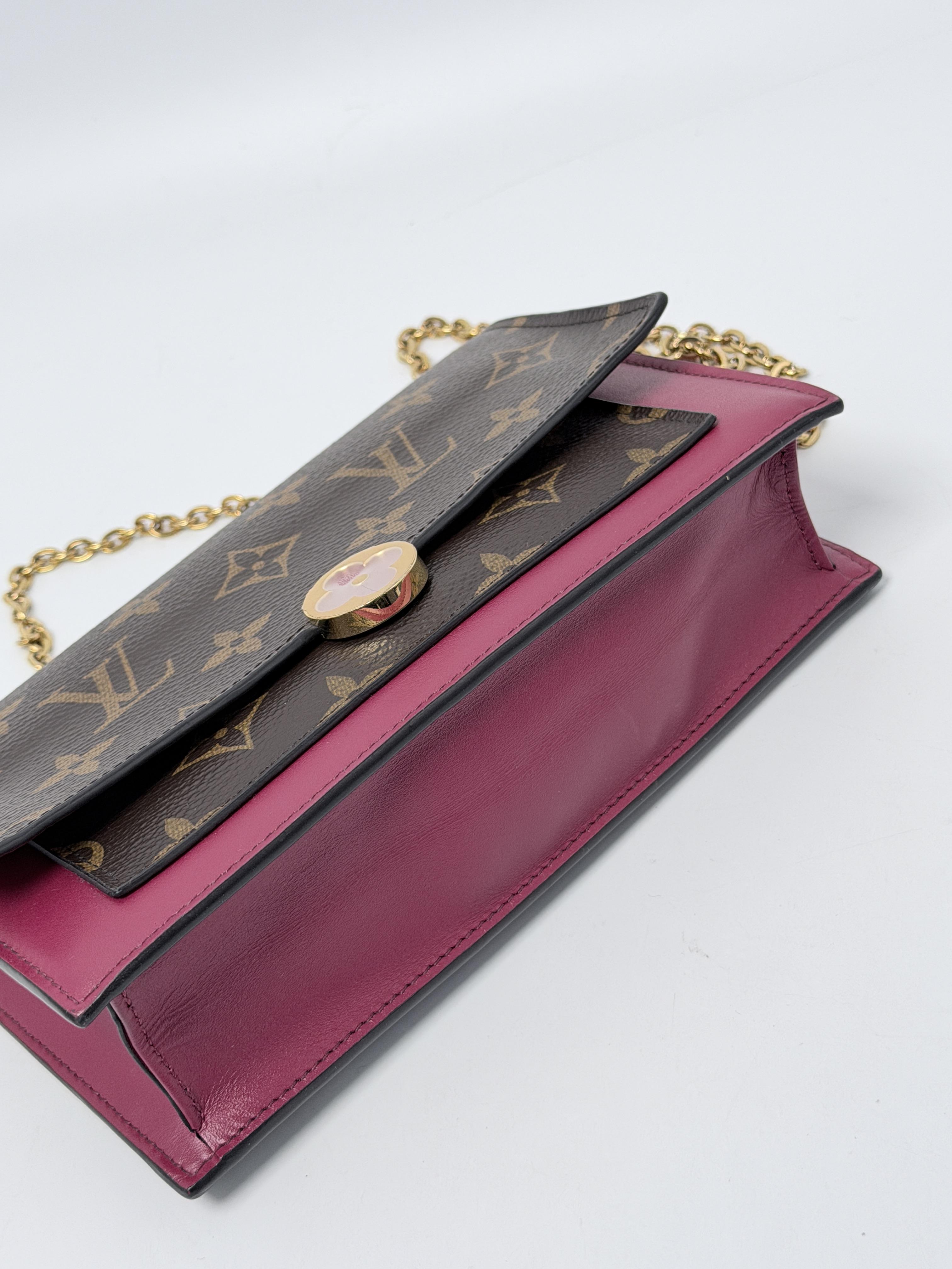 Monogram Canvas Flore Chain Crossbody Bag Clutch Wallet ZS118LV