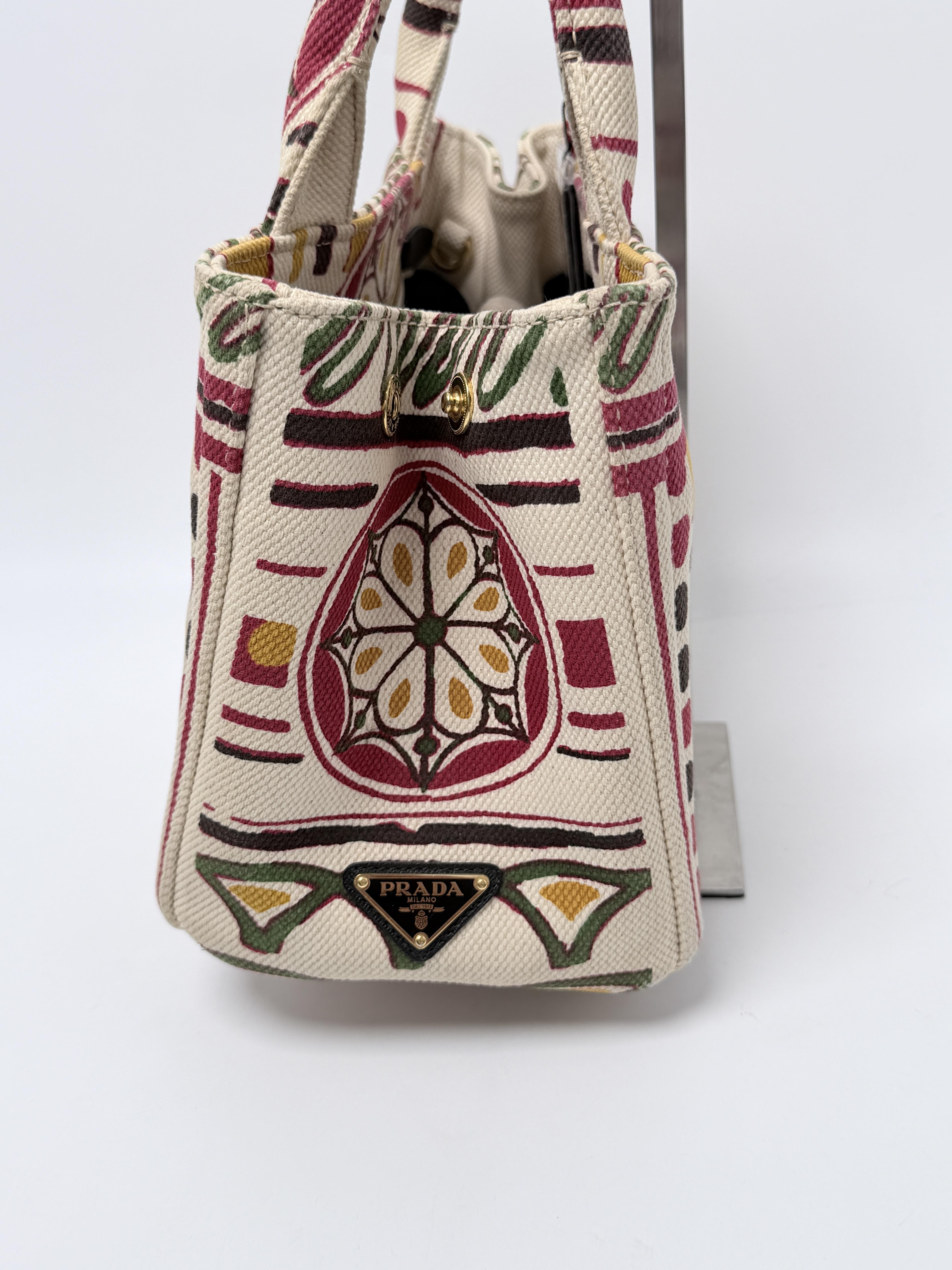 Canapa Stampata Joy Small Tote Bag Top Handle Handbag JA1384PR