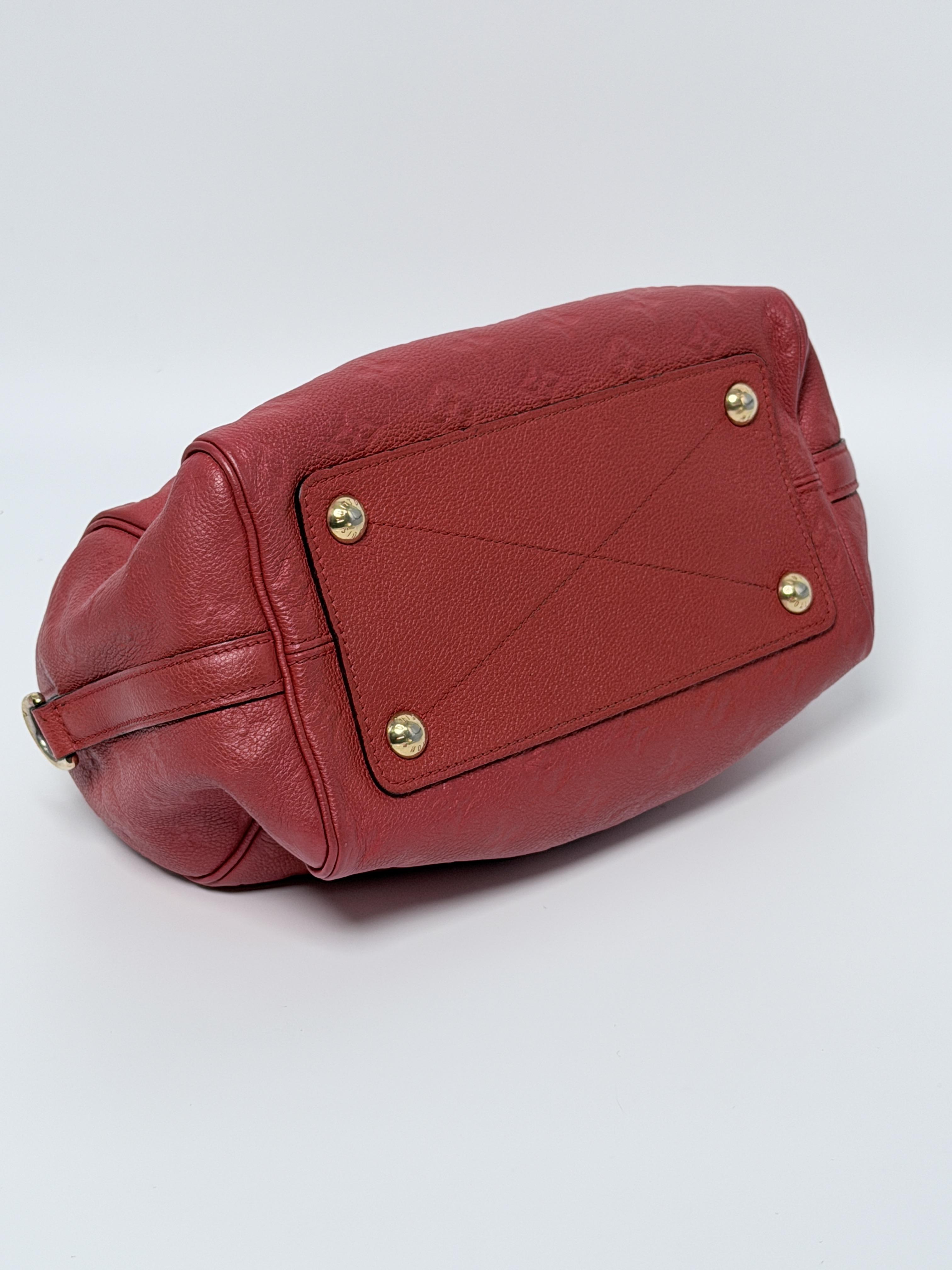 Pre-owned Louis Vuitton Leather Crossbody Bags Empreinte Speedy Bandoulière Handbag Shoulder Bag Red JX214LV