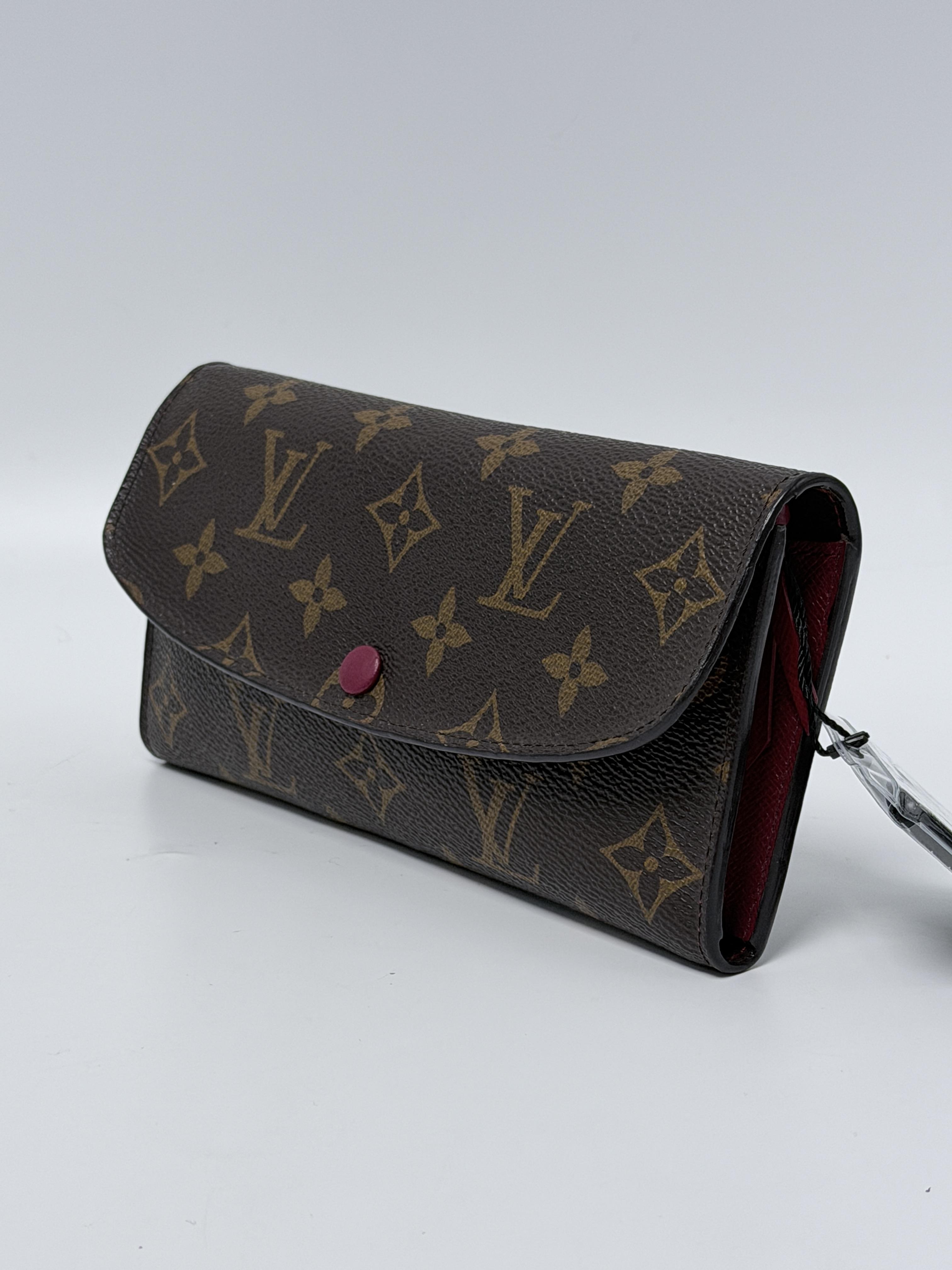 Louis Vuitton Emilie Monogram Fuchsia Pink Long Flap Wallet JD1352LV