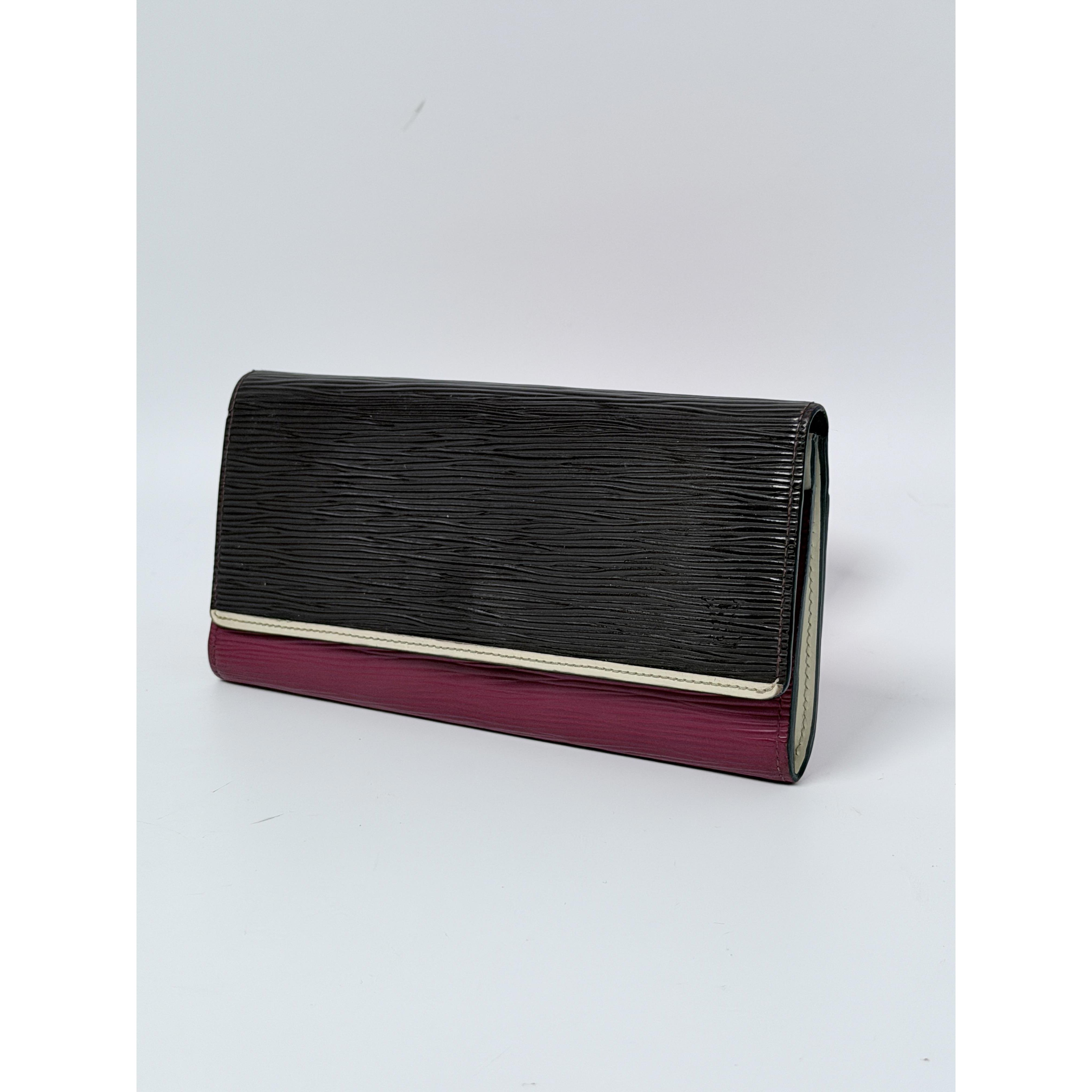 Pre-owned Louis Vuitton Leather Clutches & Wristlets Electric Epi Tricolor Flore Long Envelope Wallet JC126LV