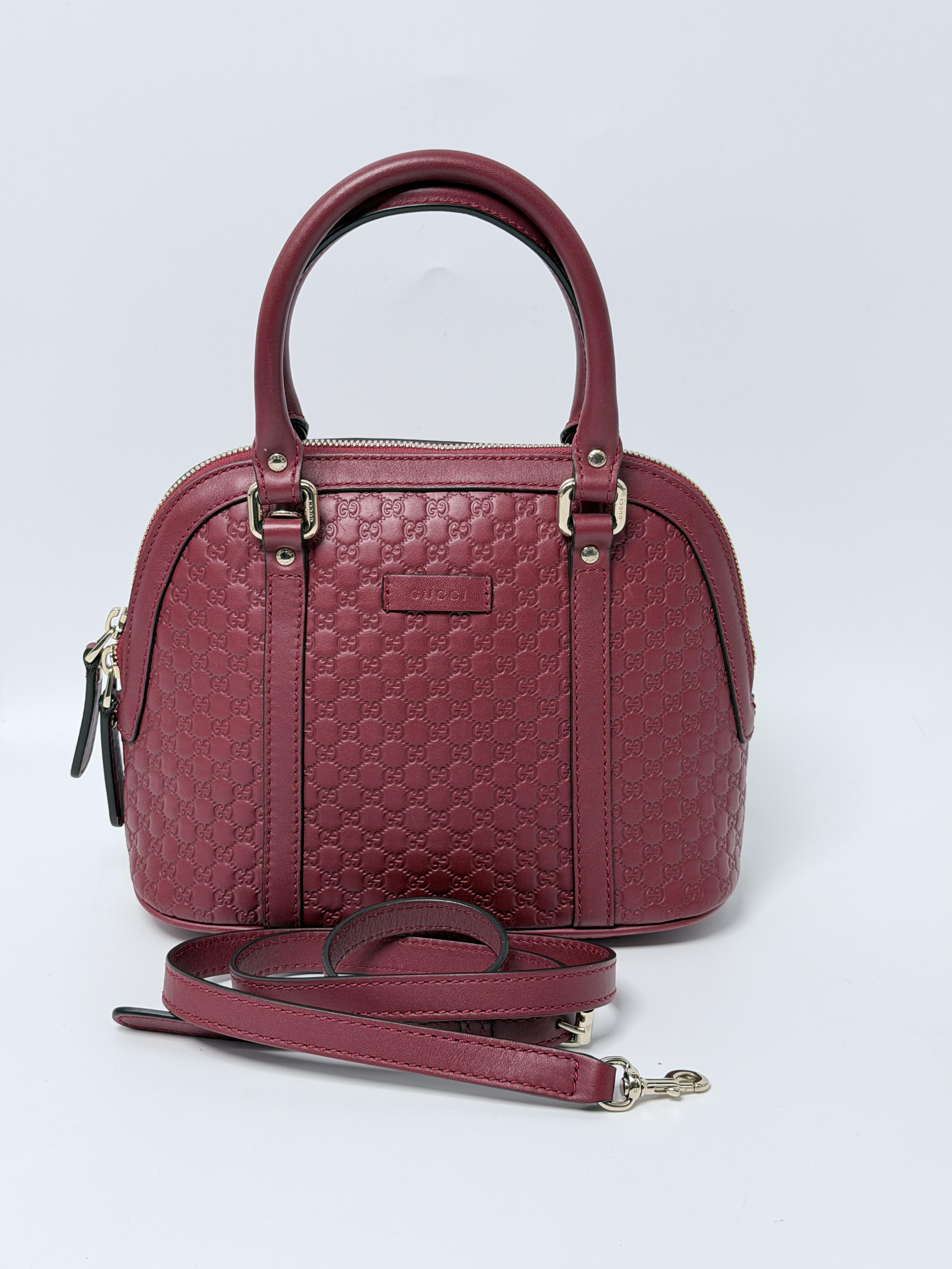 Red Micro Guccissima Mini Dome Crossbody Bag with Strap BIN321GG
