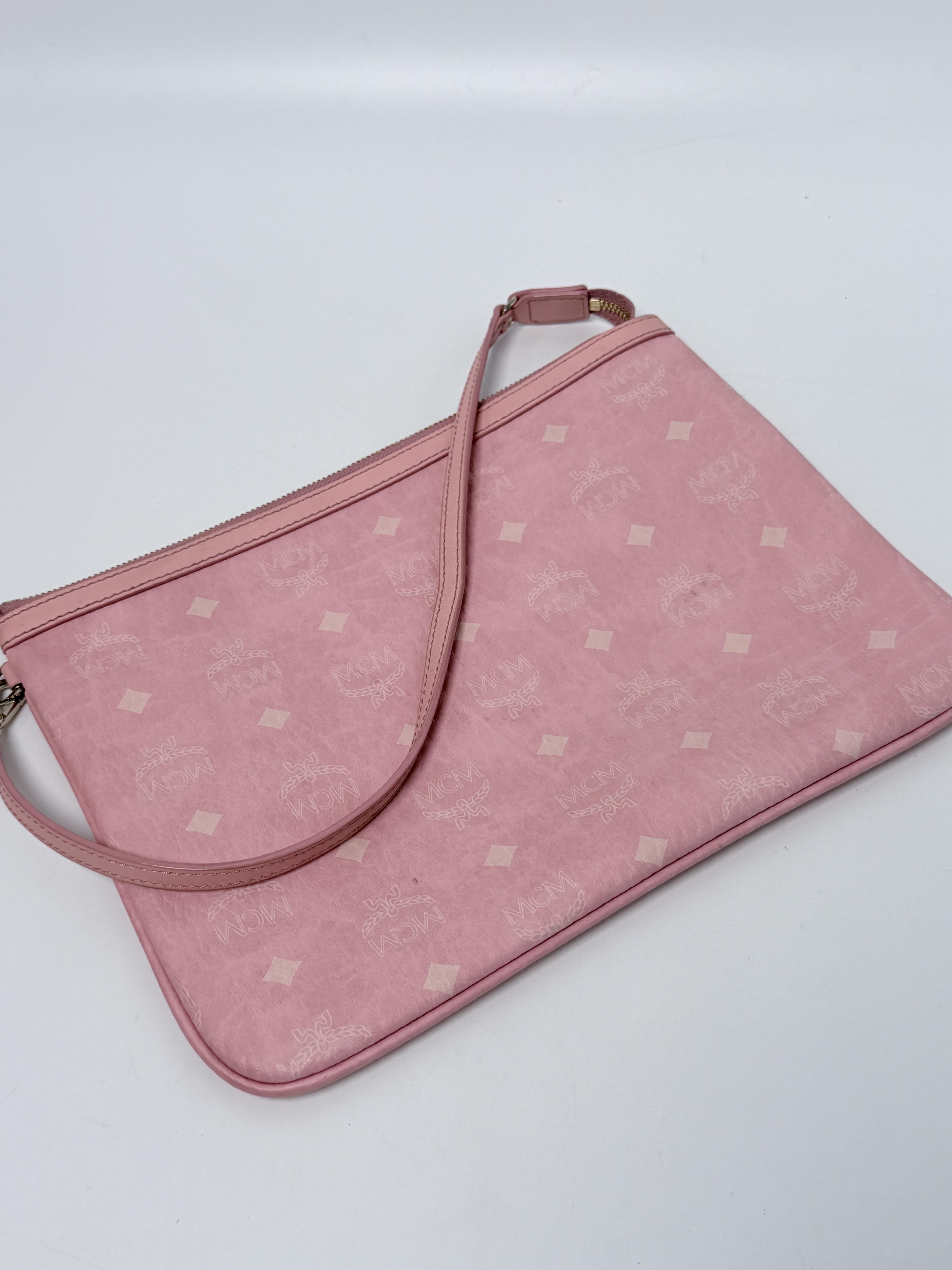 Pink Visetos Reversible Large Shopper Tote with Pouch – JD1091MCM