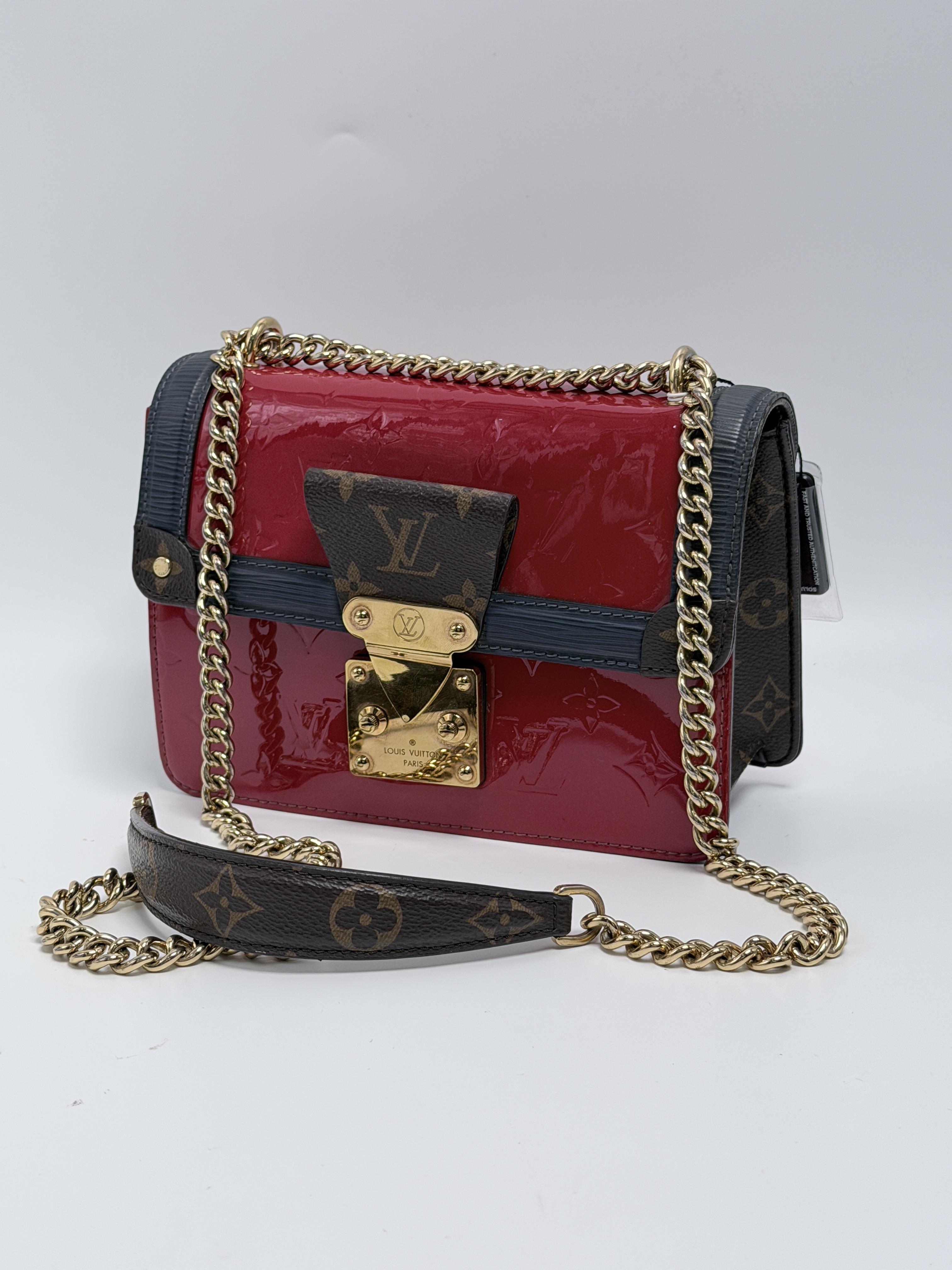 Pre-owned Louis Vuitton Leather Crossbody Bags Wynwood Monogram Vernis Chain Crossbody Bag Shoulder Handbag Red Epi SH368LV