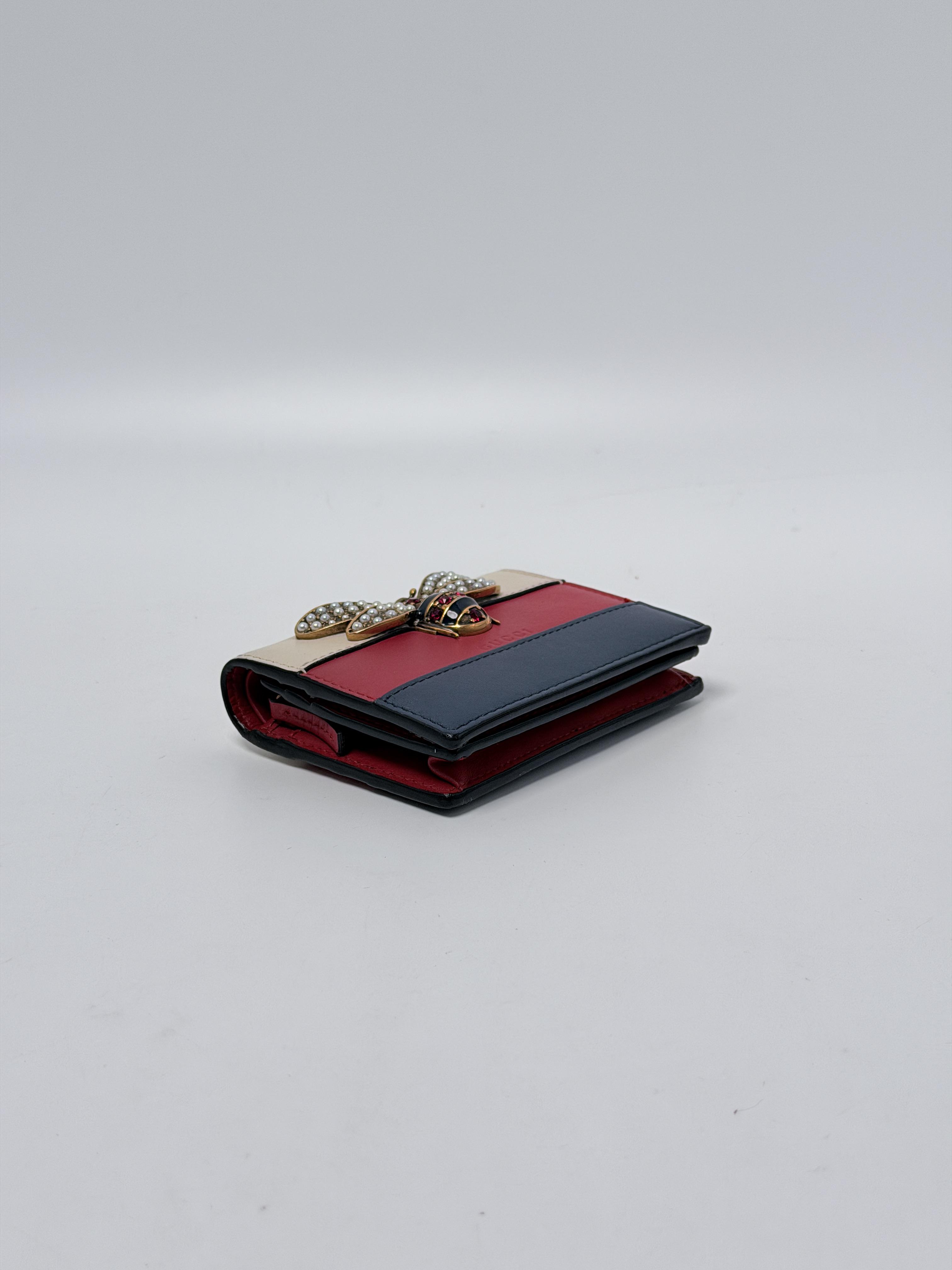 Queen Margaret Smooth Bee Card Case Wallet Tricolor JD1341GG