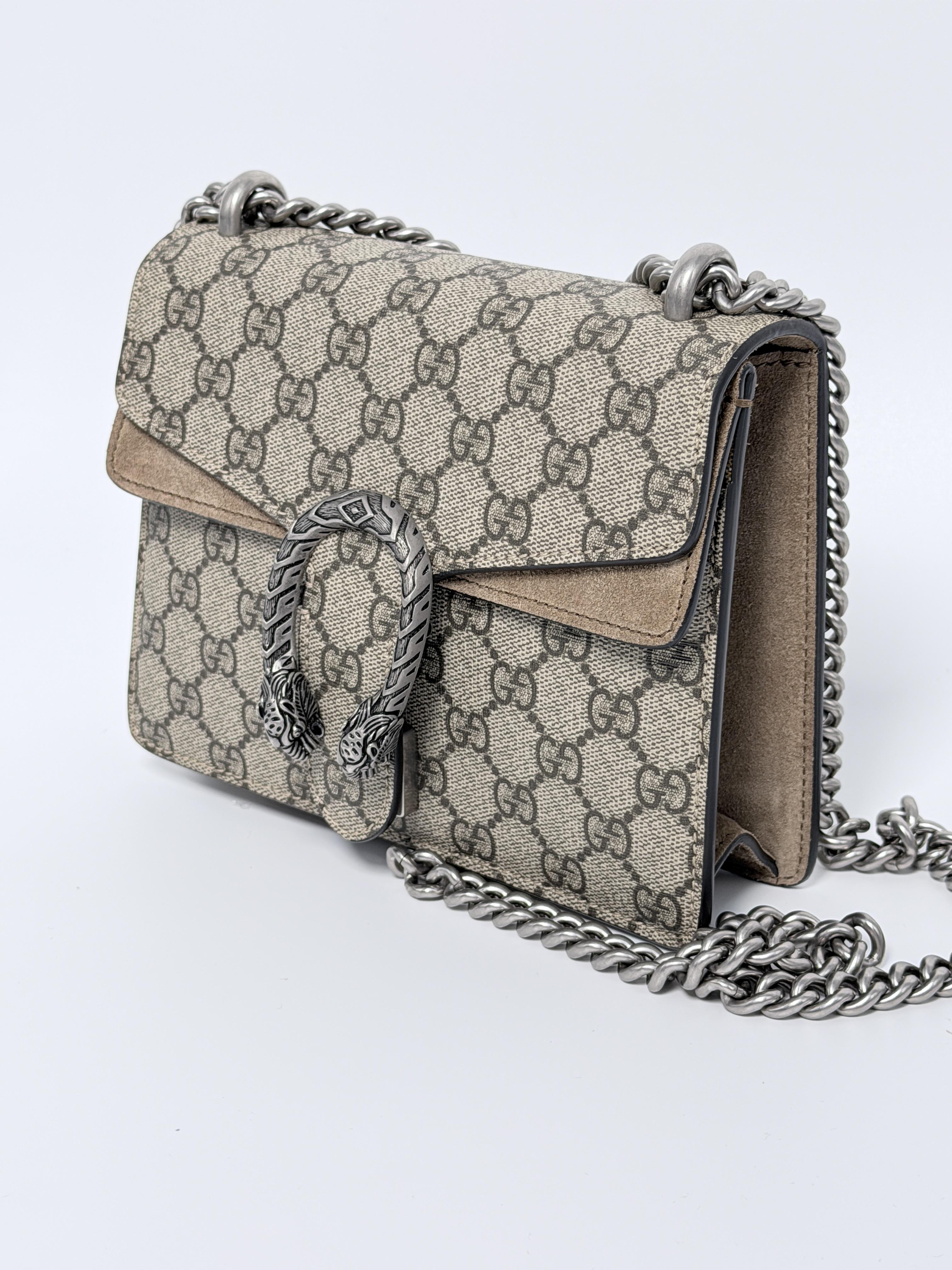 Pre-owned GUCCI Canvas Crossbody Bags authentic Dionysus GG Supreme mini shoulder bag crossbody bag HB001GG