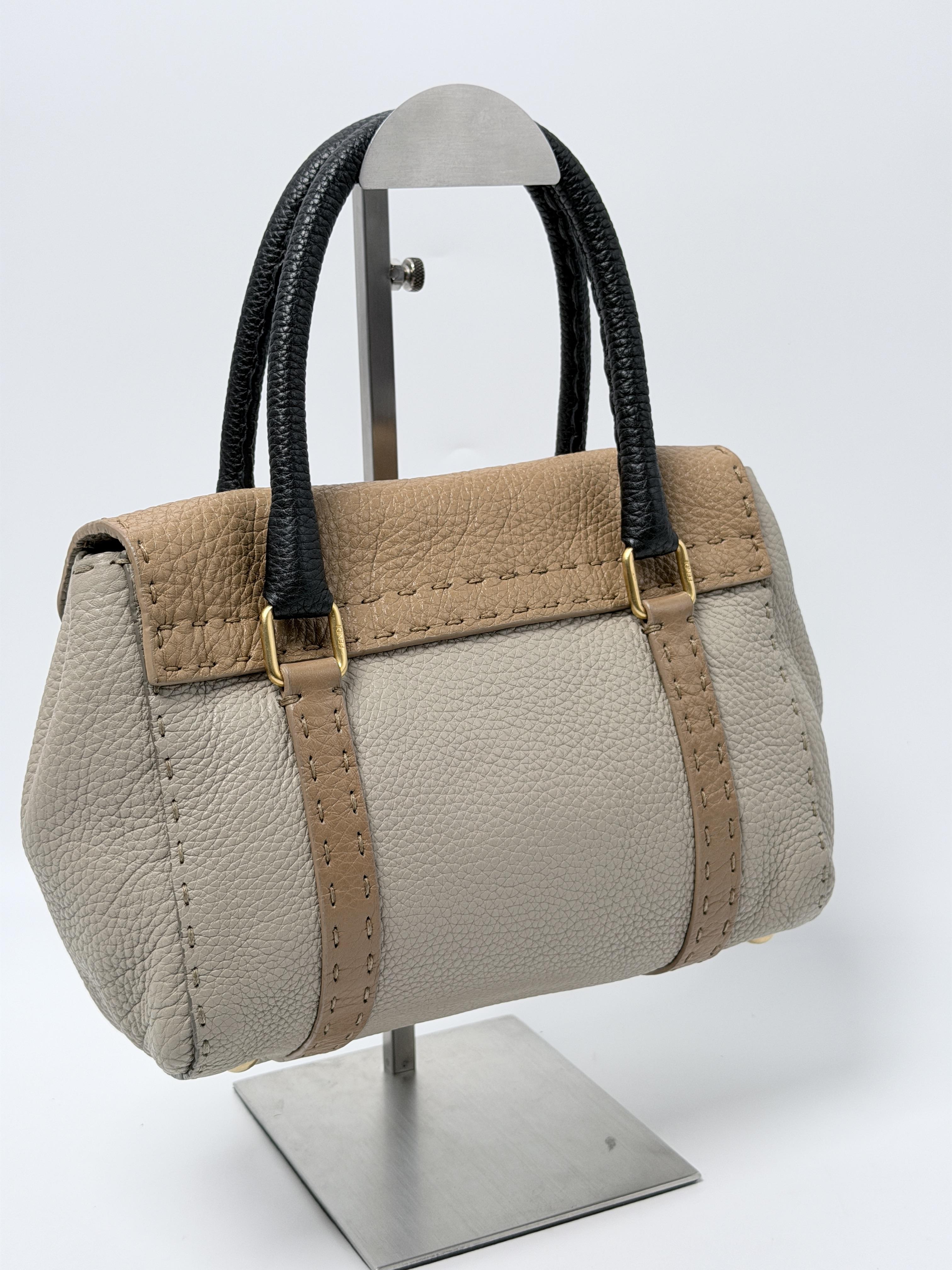 Selleria Mini Linda Tri Color Roman Top Handle Handbag JP001FD