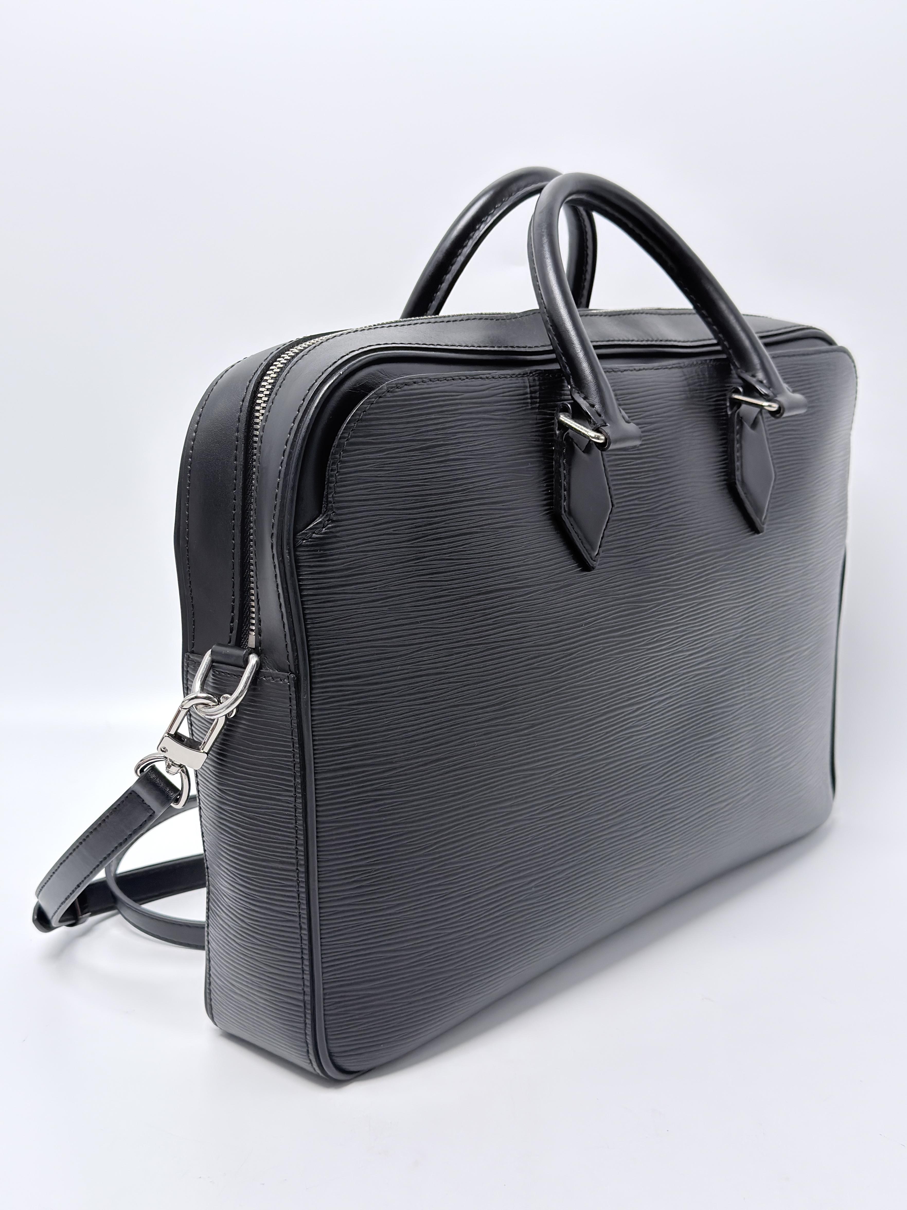 Dandy Briefcase MM Epi Black Crossbody Laptop Bag JD1637LV