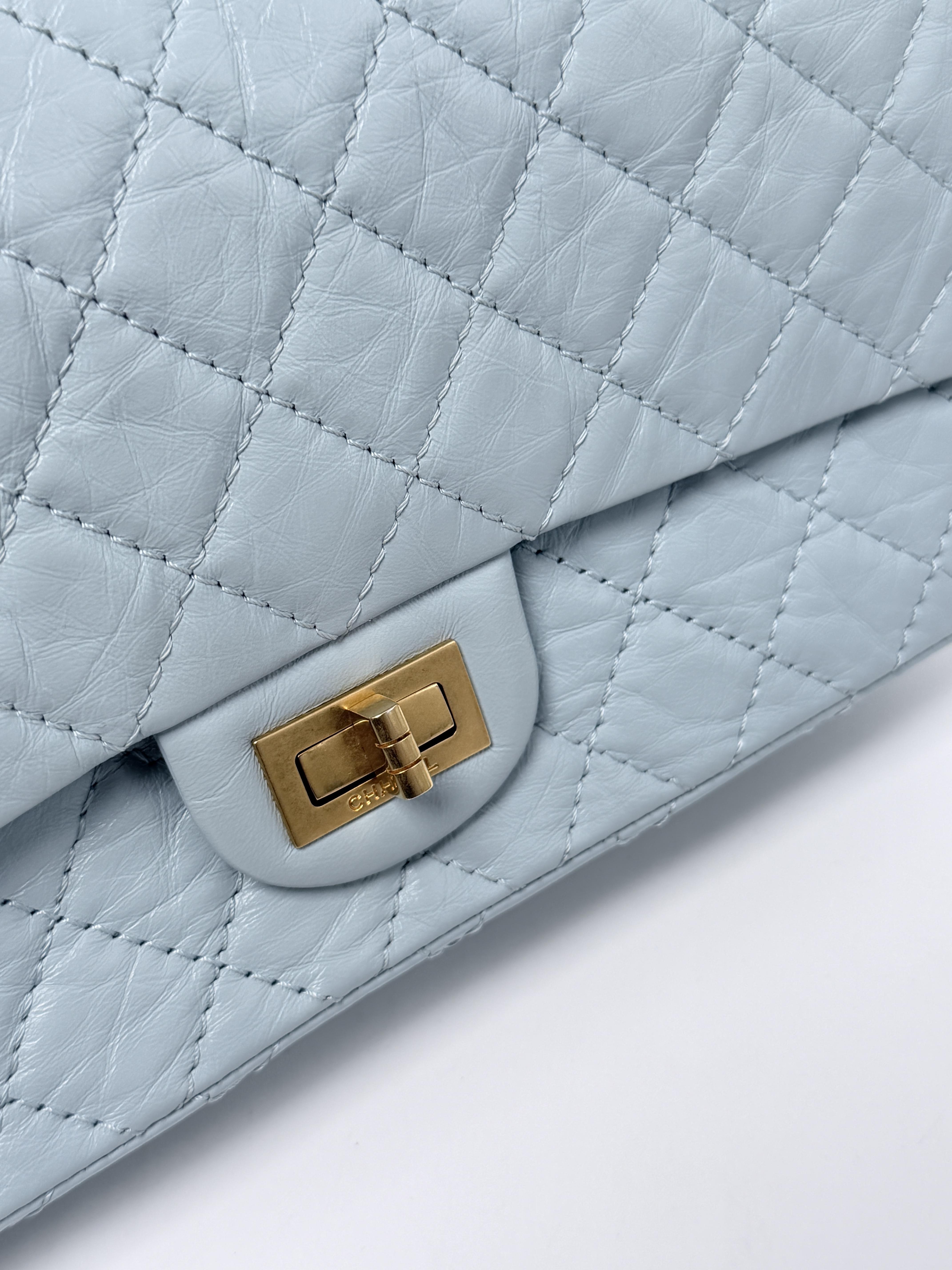 2.55 Reissue Double Flap Bag Light Blue Aged Calfskin HB006CC