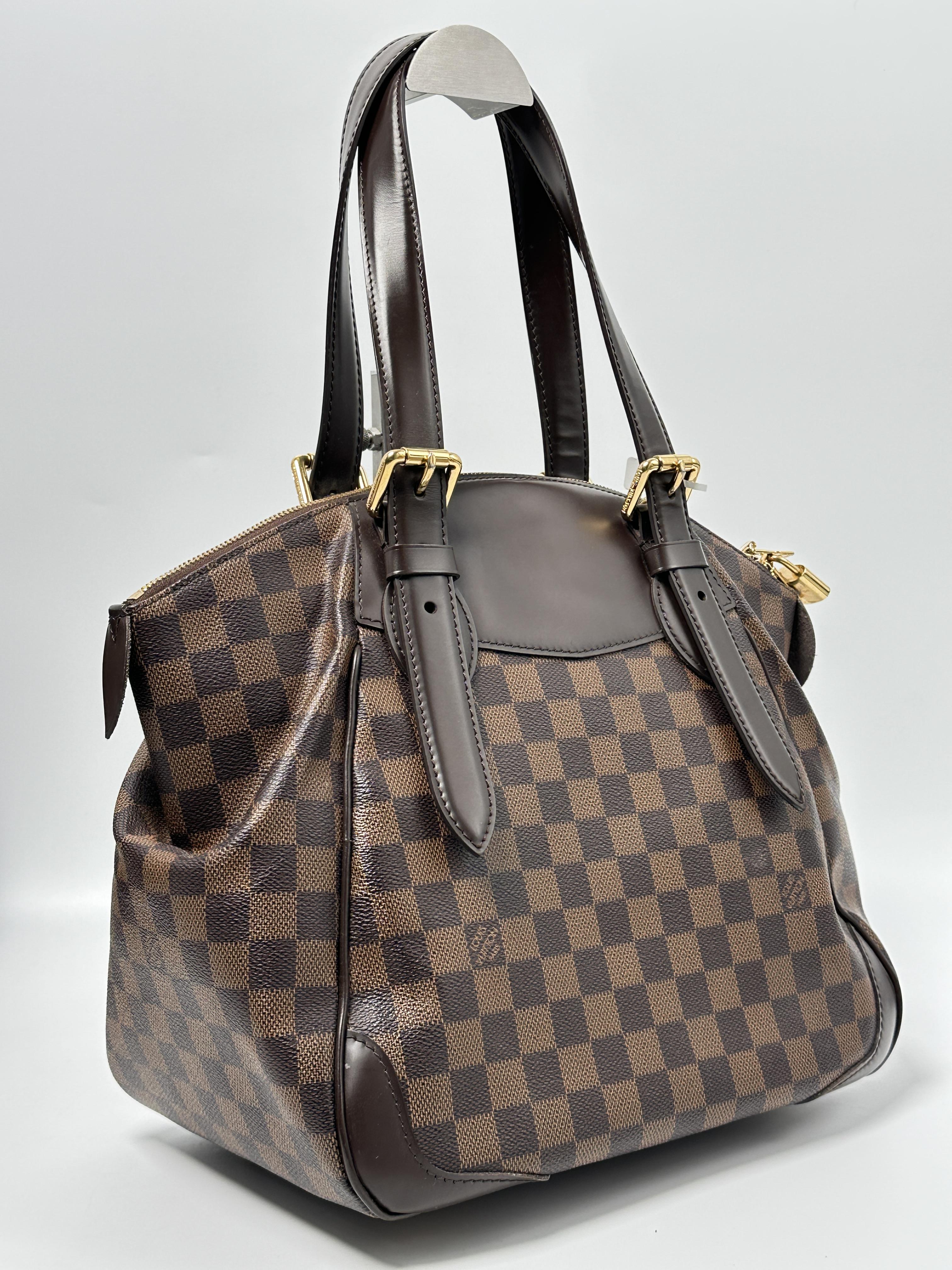 Leather Verona MM Damier Ebene Shoulder Bag JA587LV