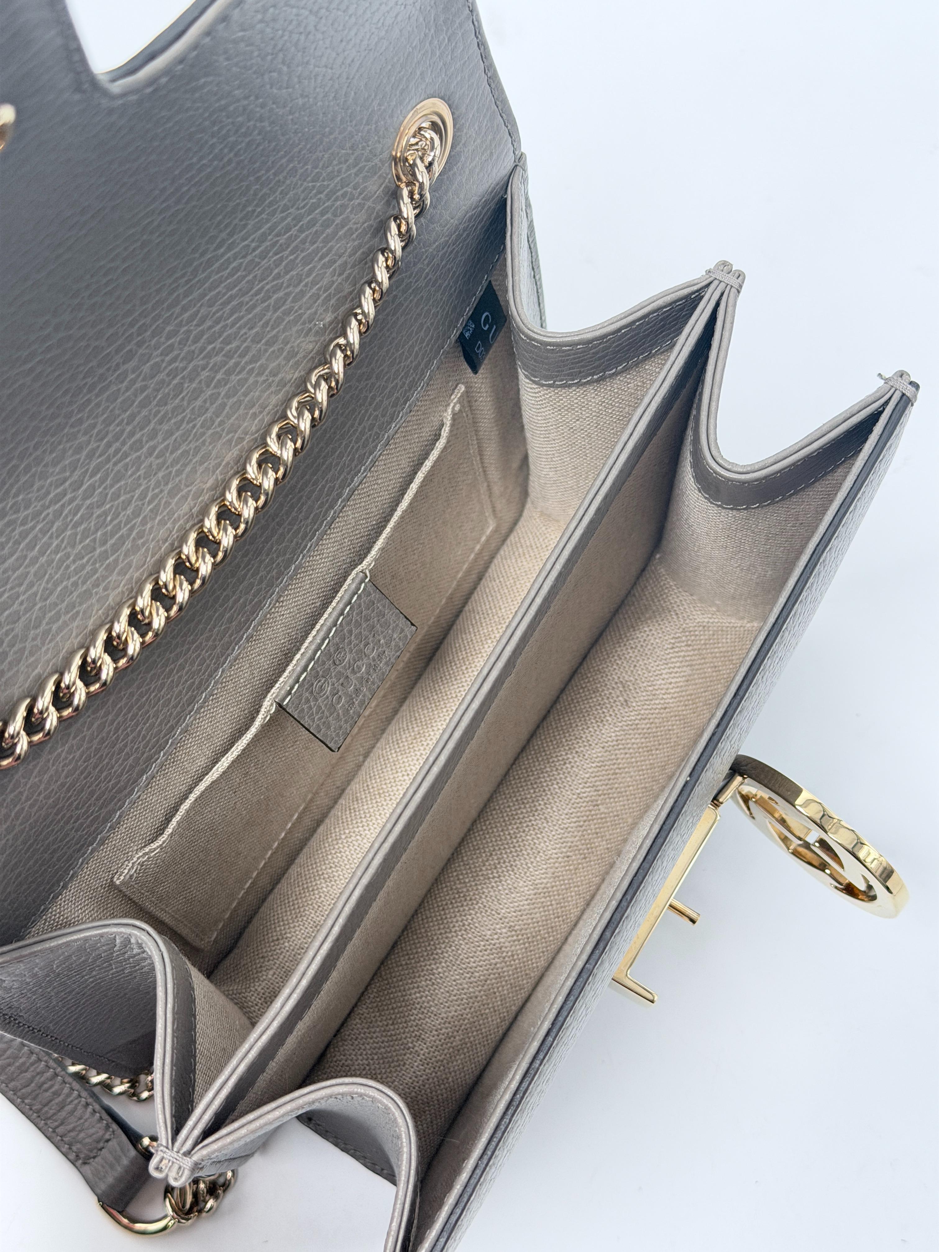 Grey Dollar Interlocking G Chain Shoulder Handbag Crossbody Bag JP003GG