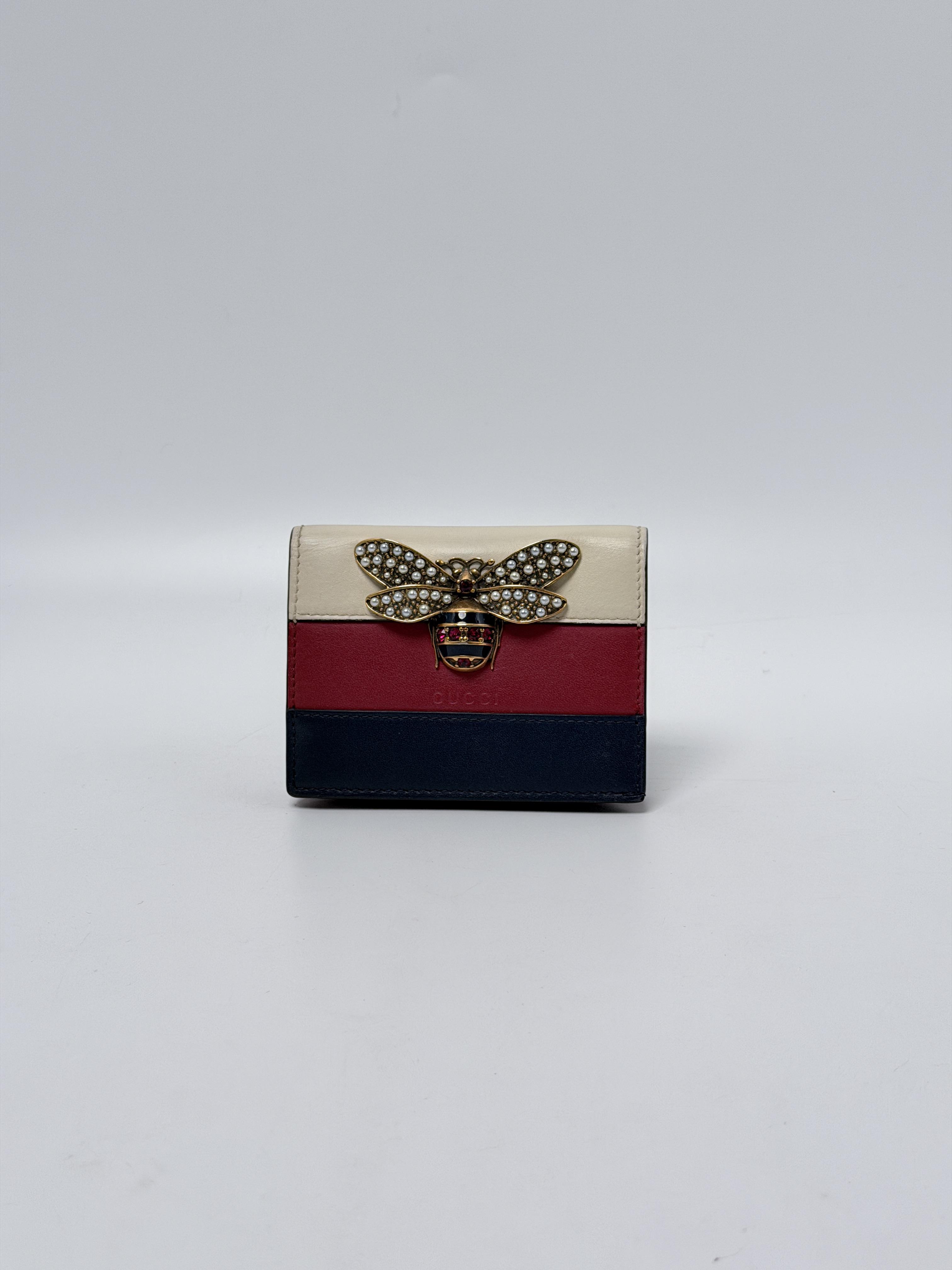 Queen Margaret Smooth Bee Card Case Wallet Tricolor JD1341GG