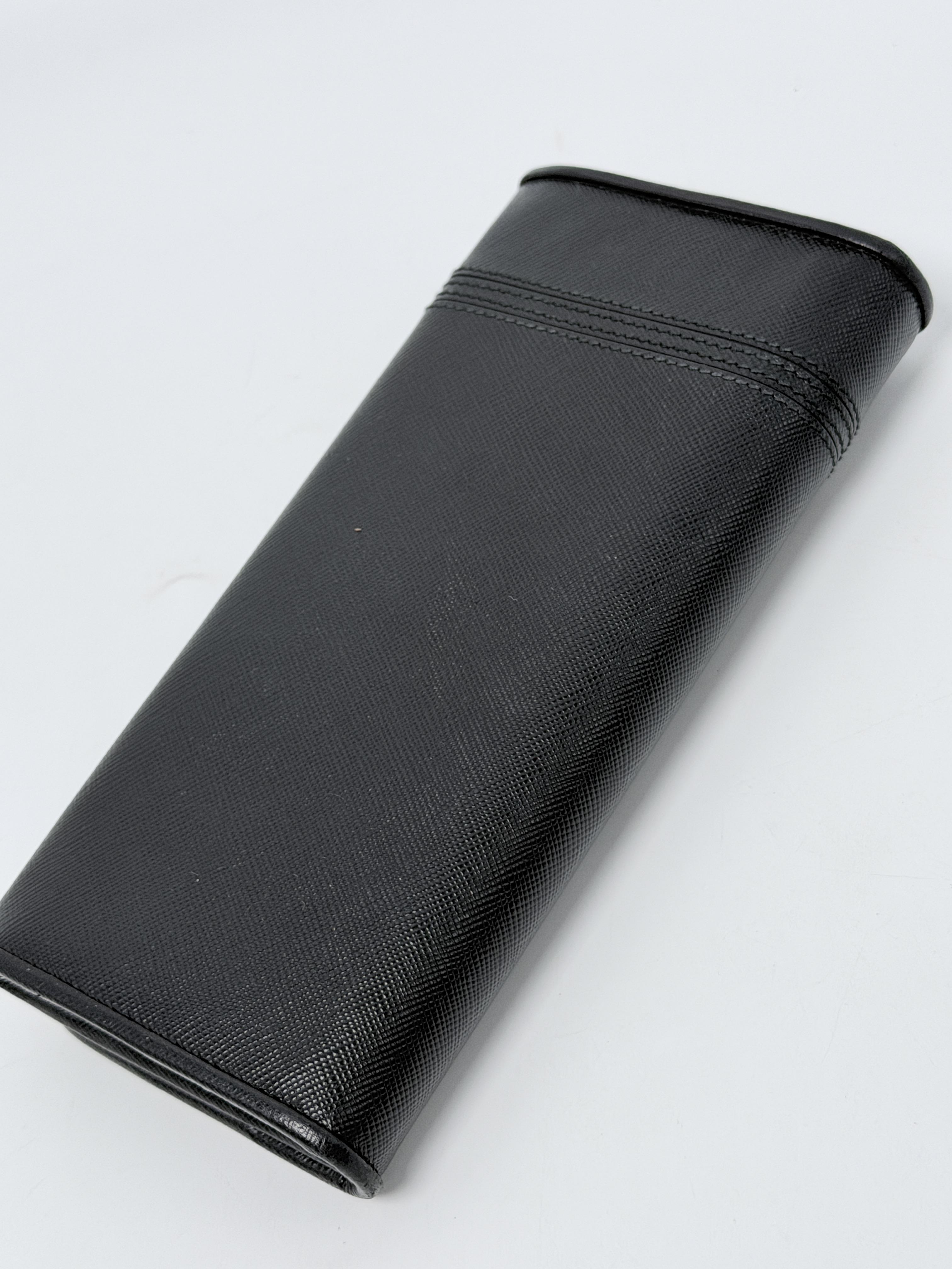 Nero Black Saffiano Bow Continental Long Wallet JD1043PR