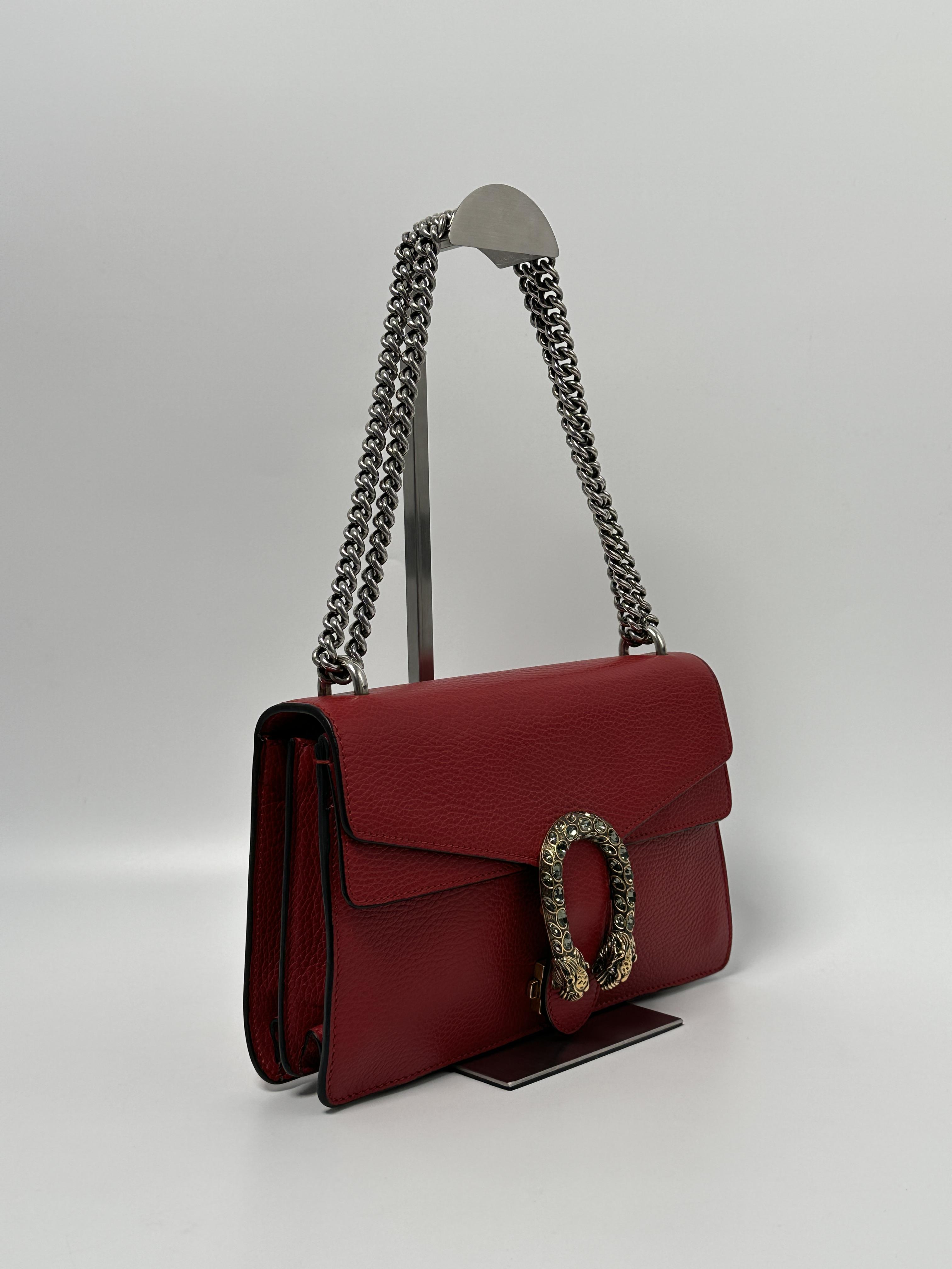 Pre-owned GUCCI leather Crossbody Bags Dionysus Chain Shoulder Bag – Red ZS060GG