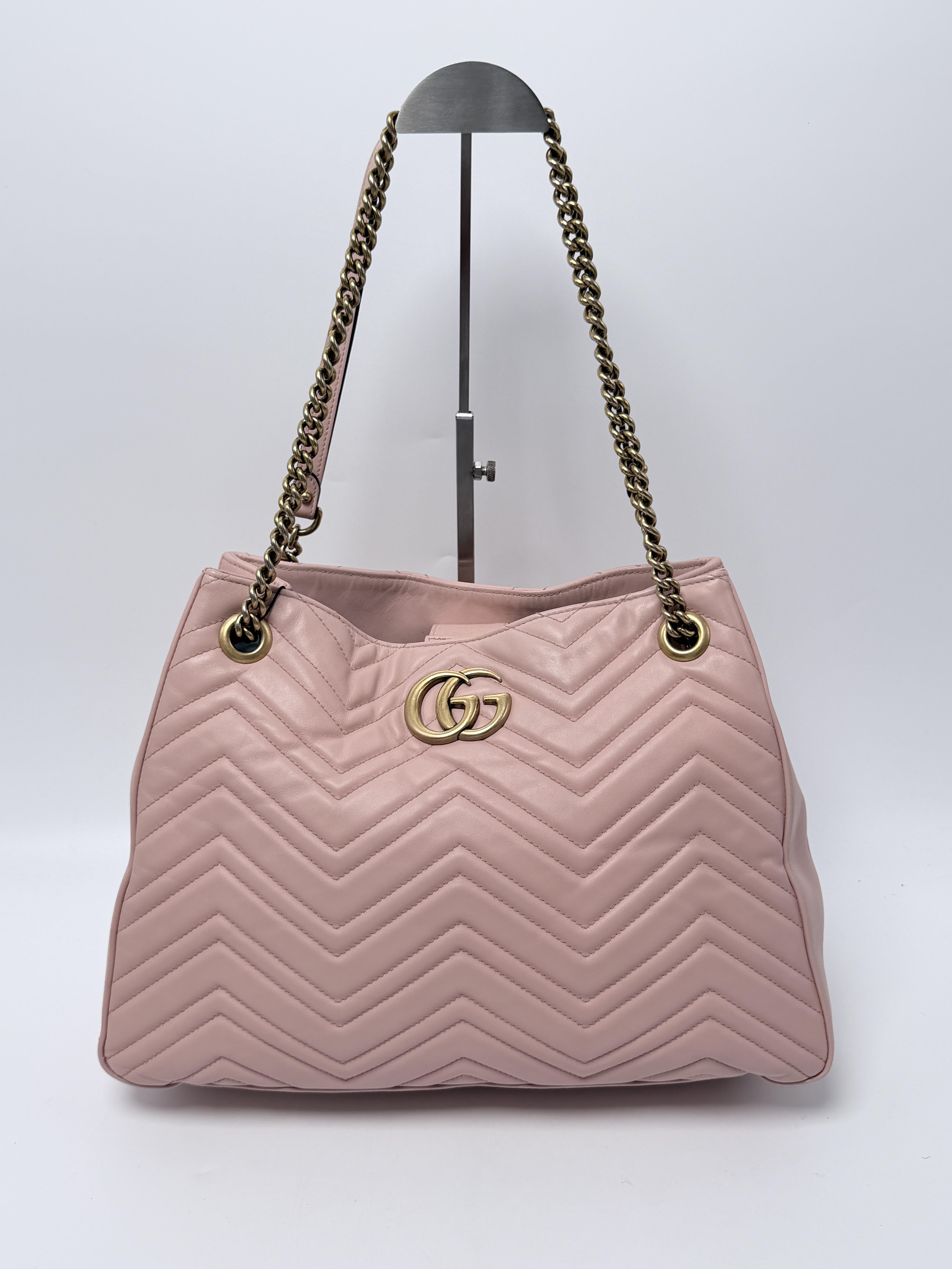 GG Marmont Medium Matelasse Shoulder Bag Handle Handbag Pink JD1634GG