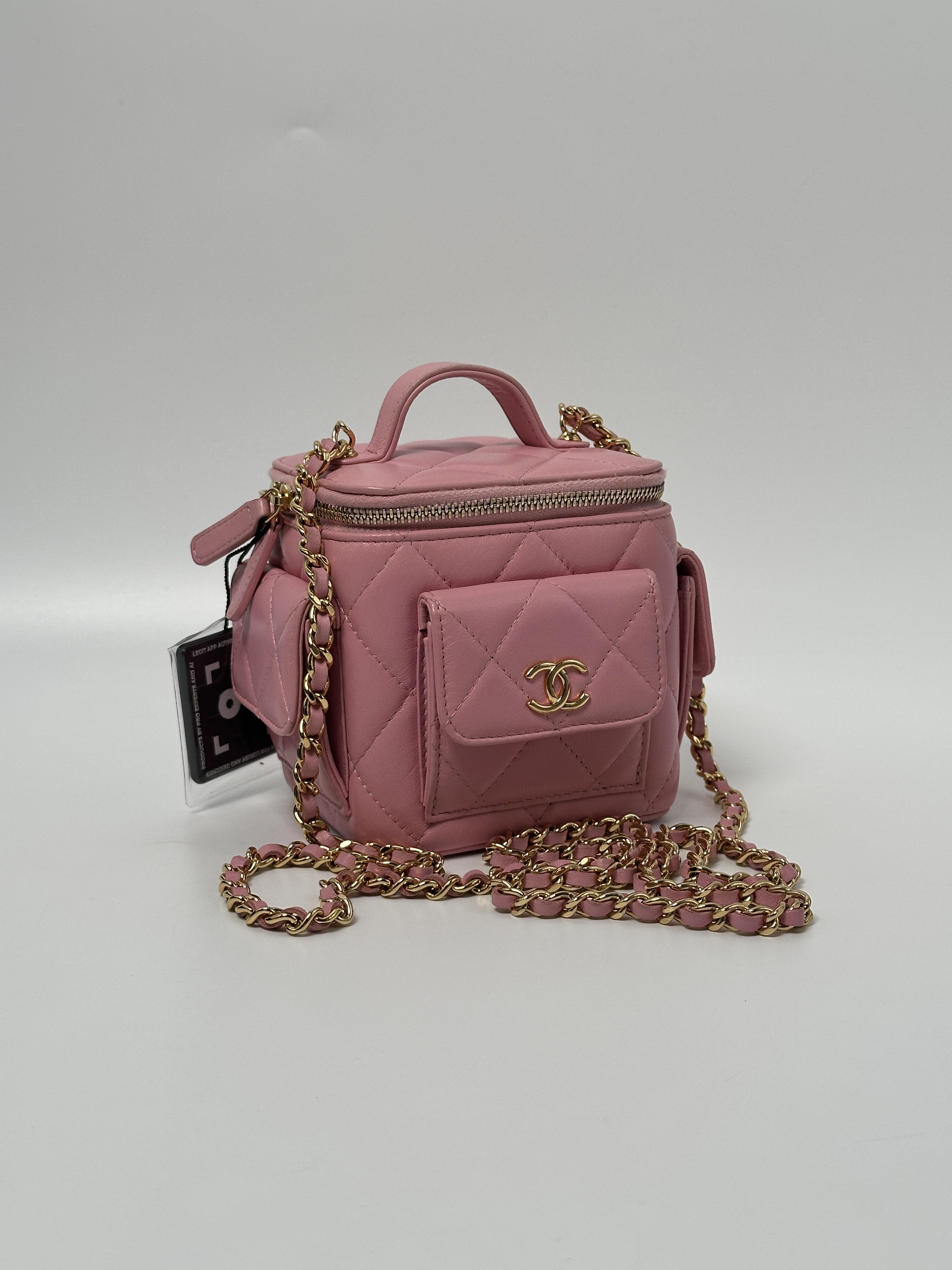 Pre-owned CHANEL leather Shoulder Bags Cargo Polly Pocket Vanity Case Shoulder Bag FJ016CC