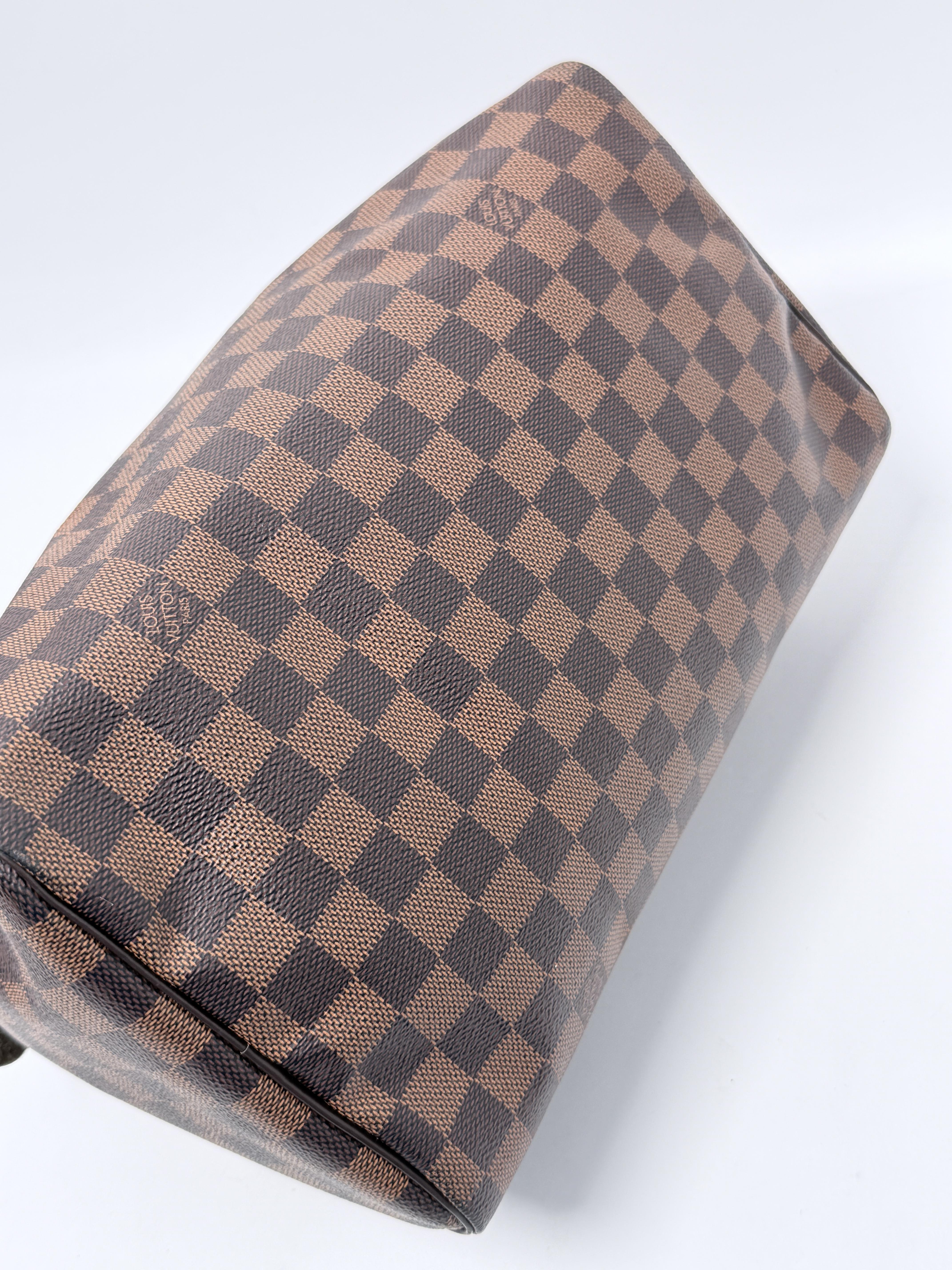Damier Ebene Speedy 30 Top Handle Bag Shoulder Handbag JA1418LV