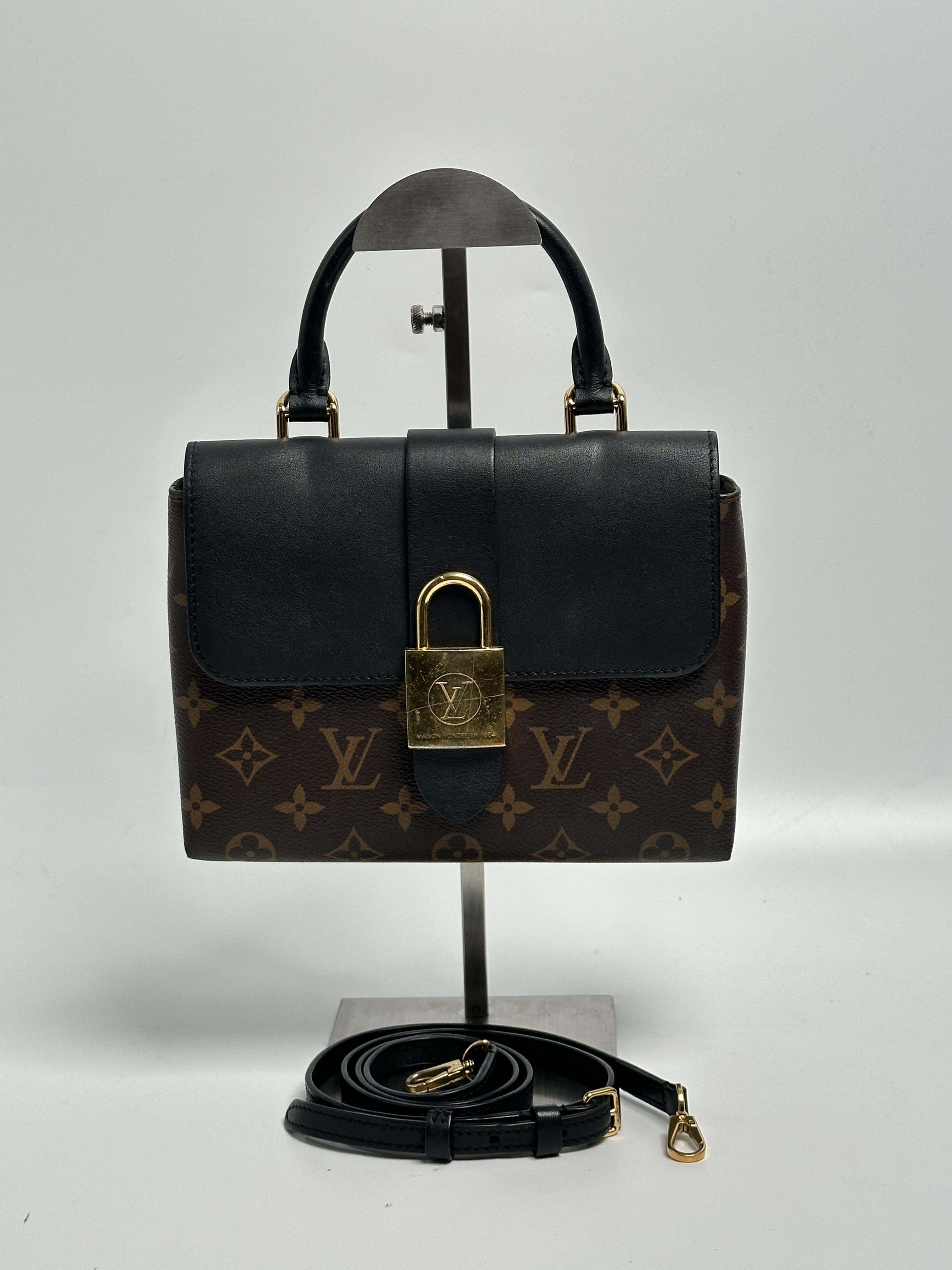 Pre-owned Louis Vuitton leather Shoulder Bags Locky BB Monogram Top Handle Bag – Black JD398LV