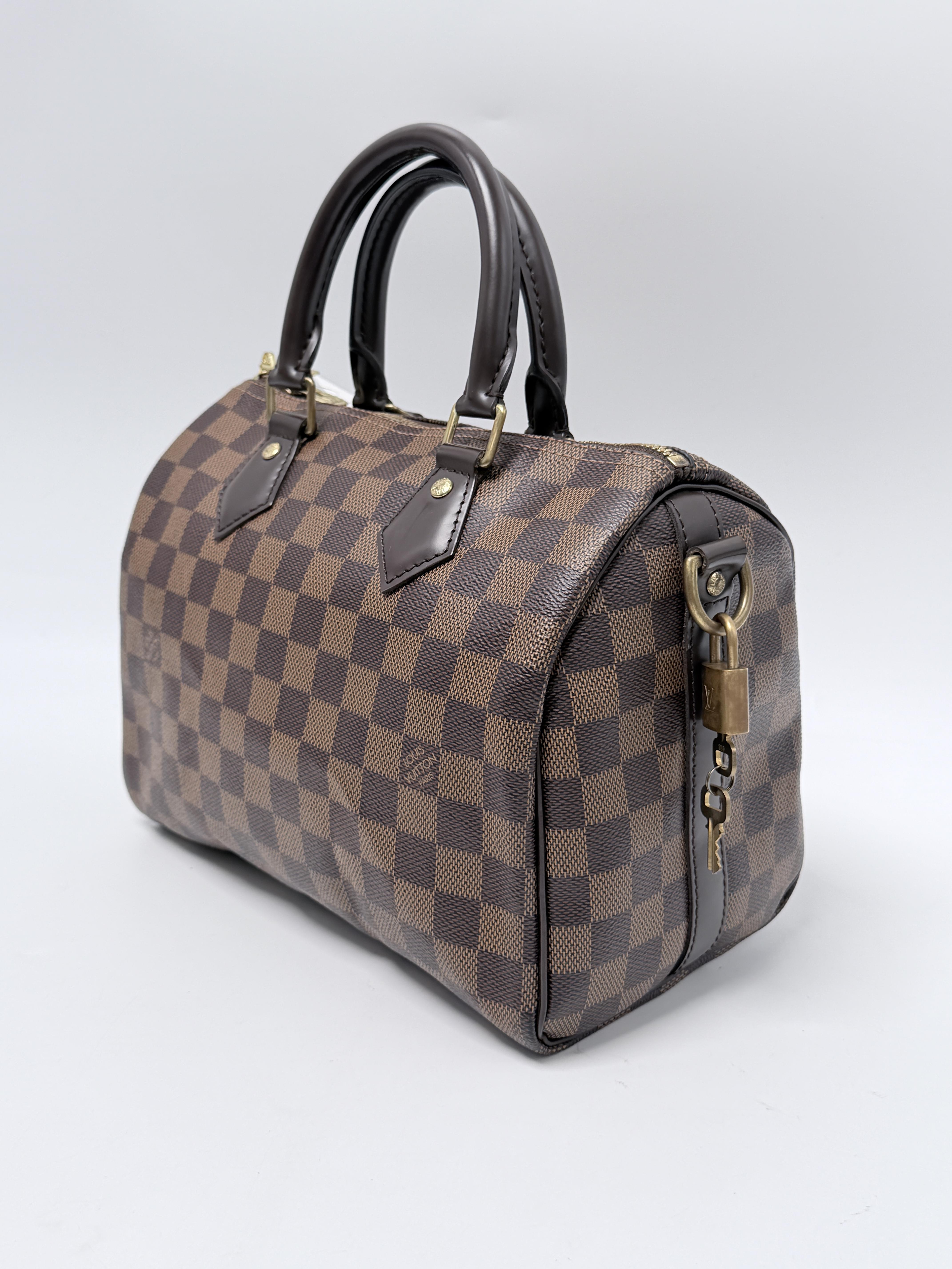 Speedy Bandouliere 25 Damier Ebene Crossbody Satchel Shoulder Bag XU083LV