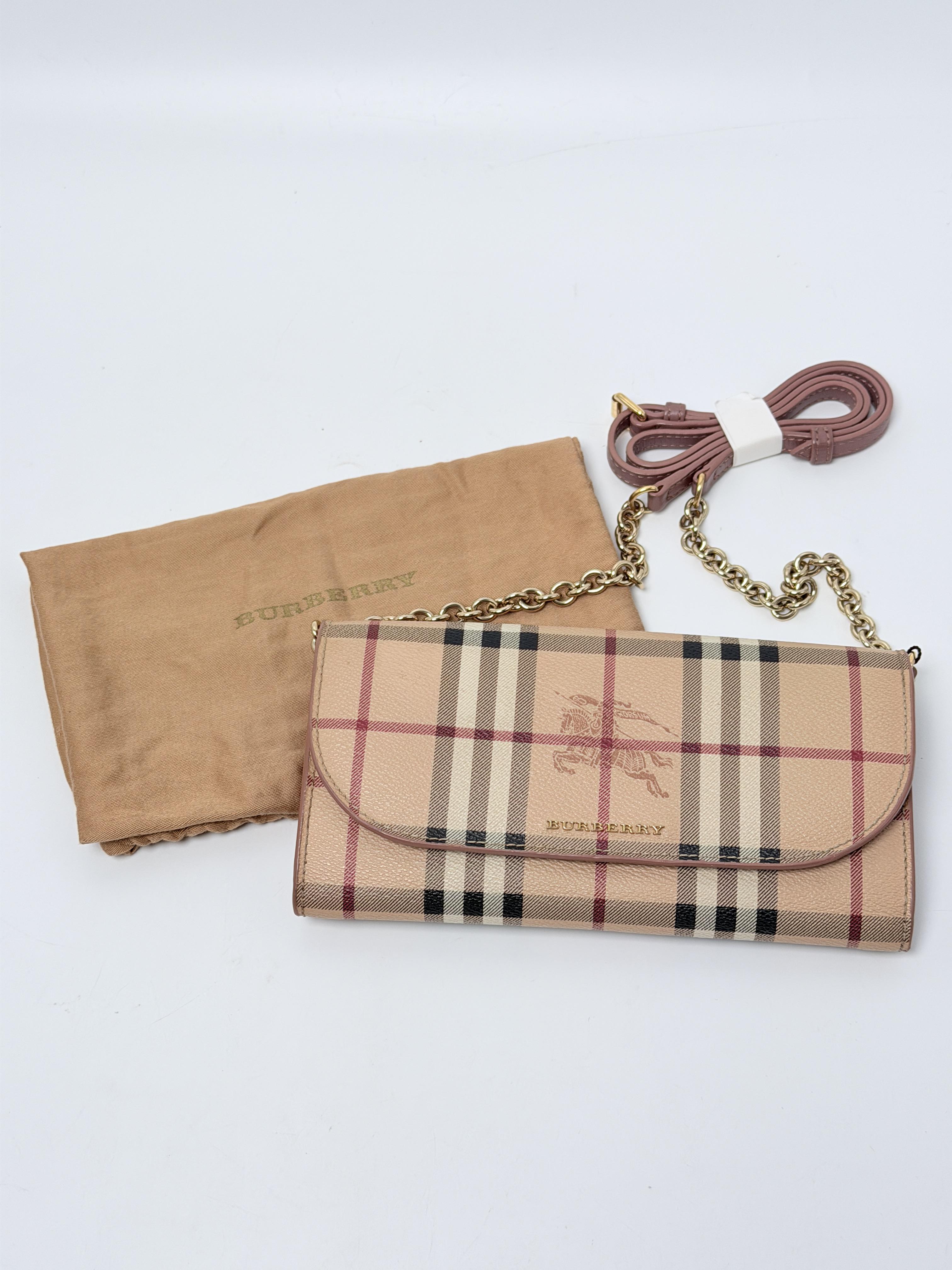 Henley Haymarket Check Wallet on Chain Crossbody Bag Pink JD1583BR