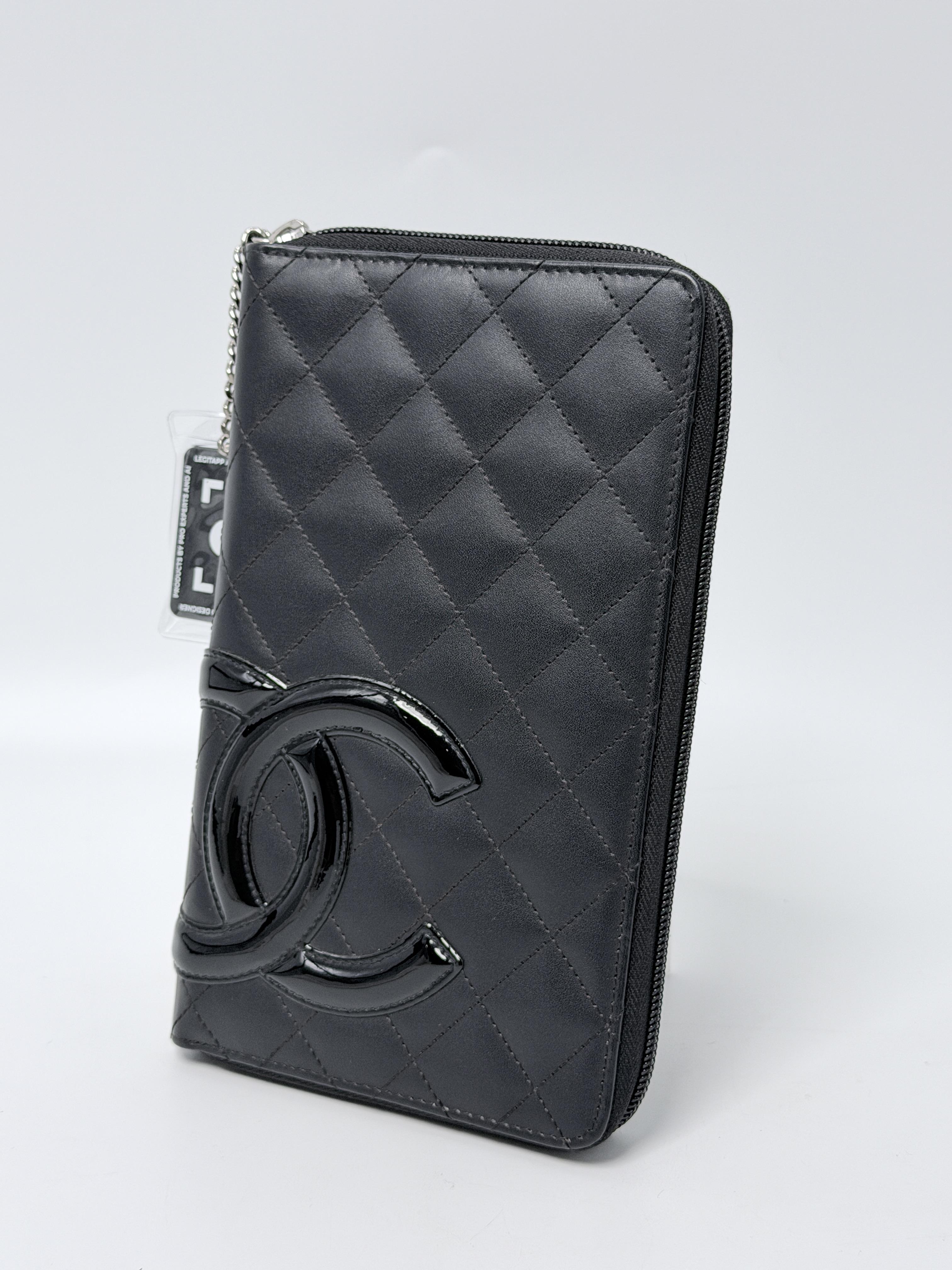 Cambon Ligne Zip Around Organizer Long Wallet Black CC Clutch JE703CC