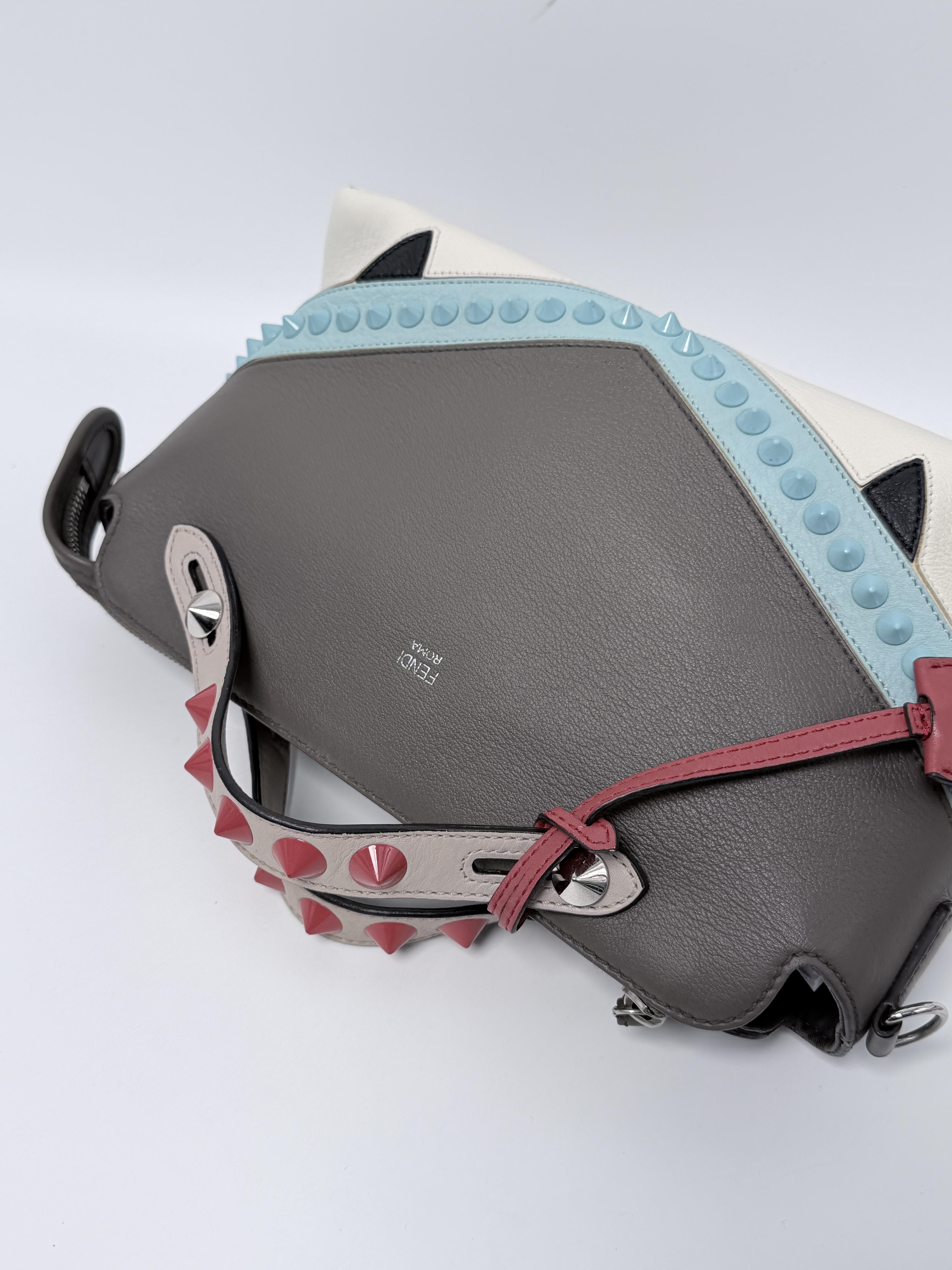 Pre-owned FENDI Leather Crossbody Bags By The Way Studded Top Handle Crossbody Bag JD280FD