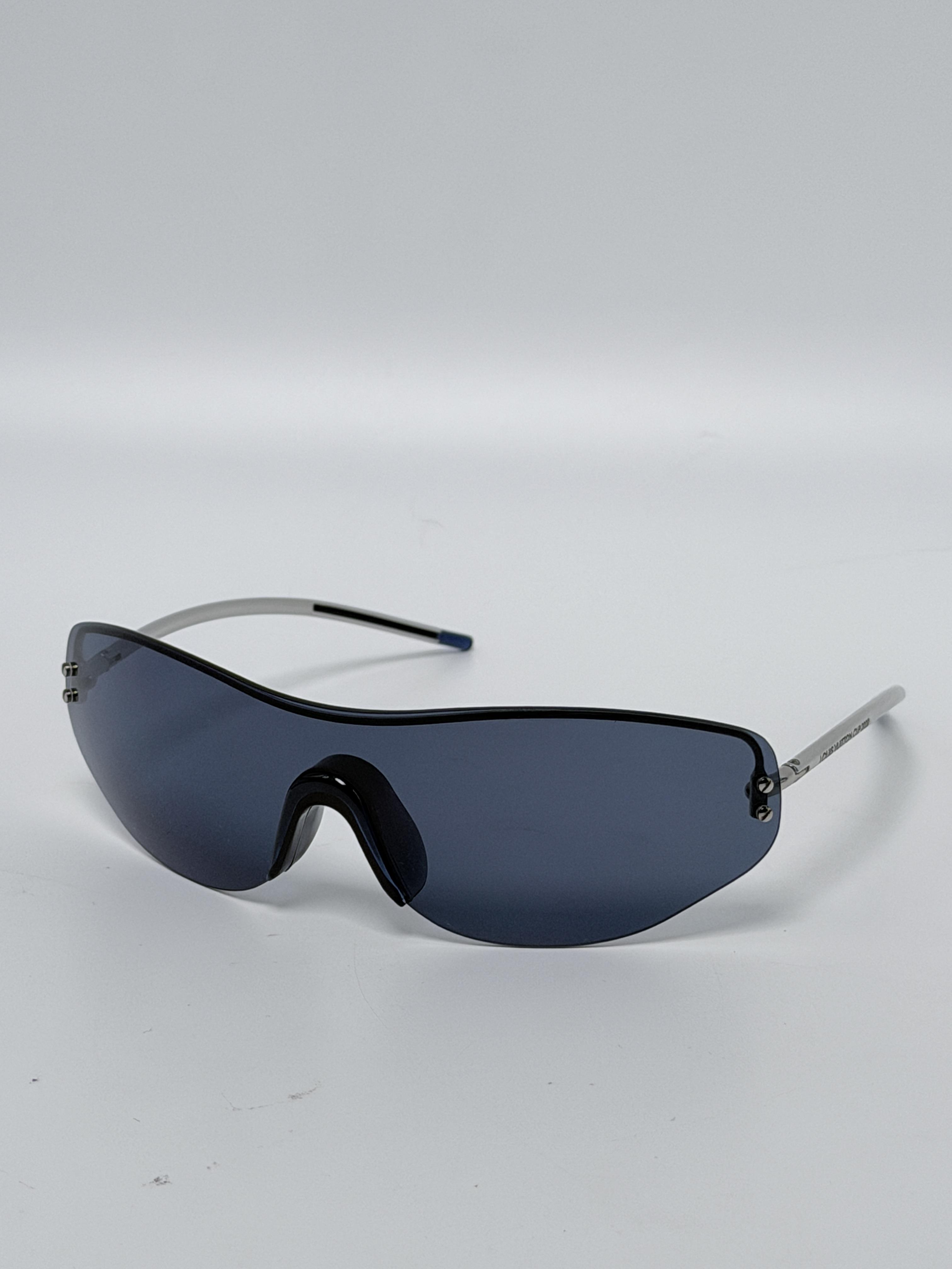 Louis Vuitton Cup 2000 Blue Rimless Shield Sunglasses LV003S