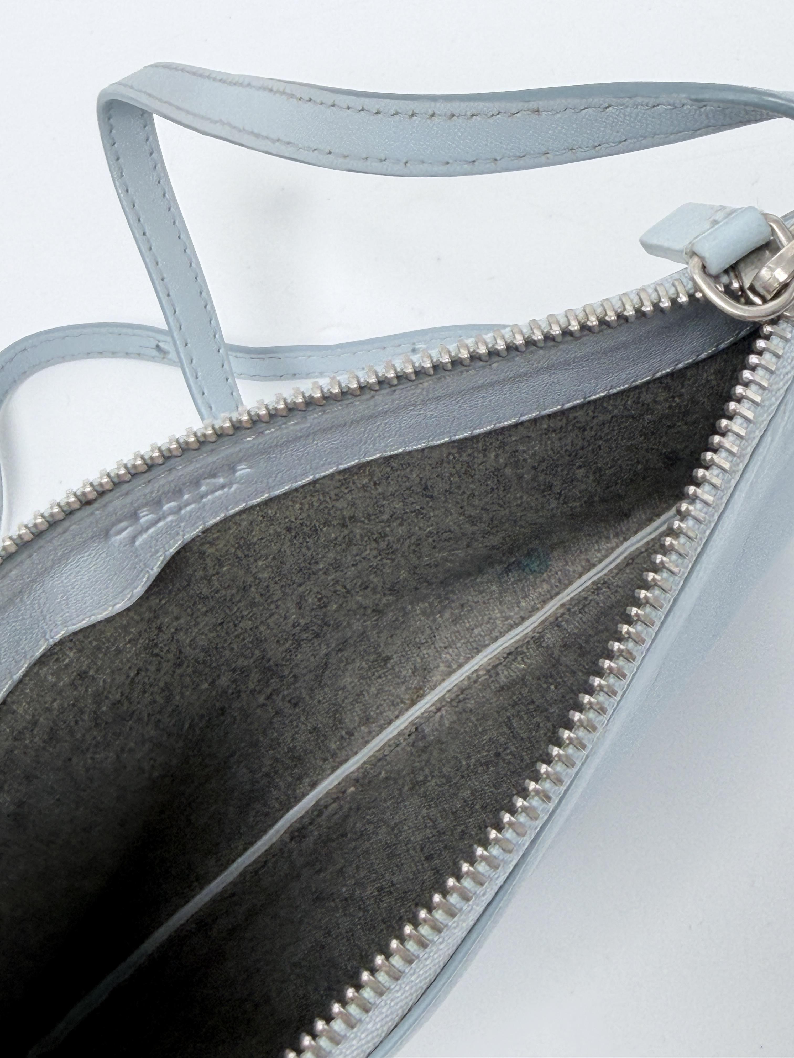 Trio Small Smooth Lambskin Crossbody Bag Ice Blue JD1581CE