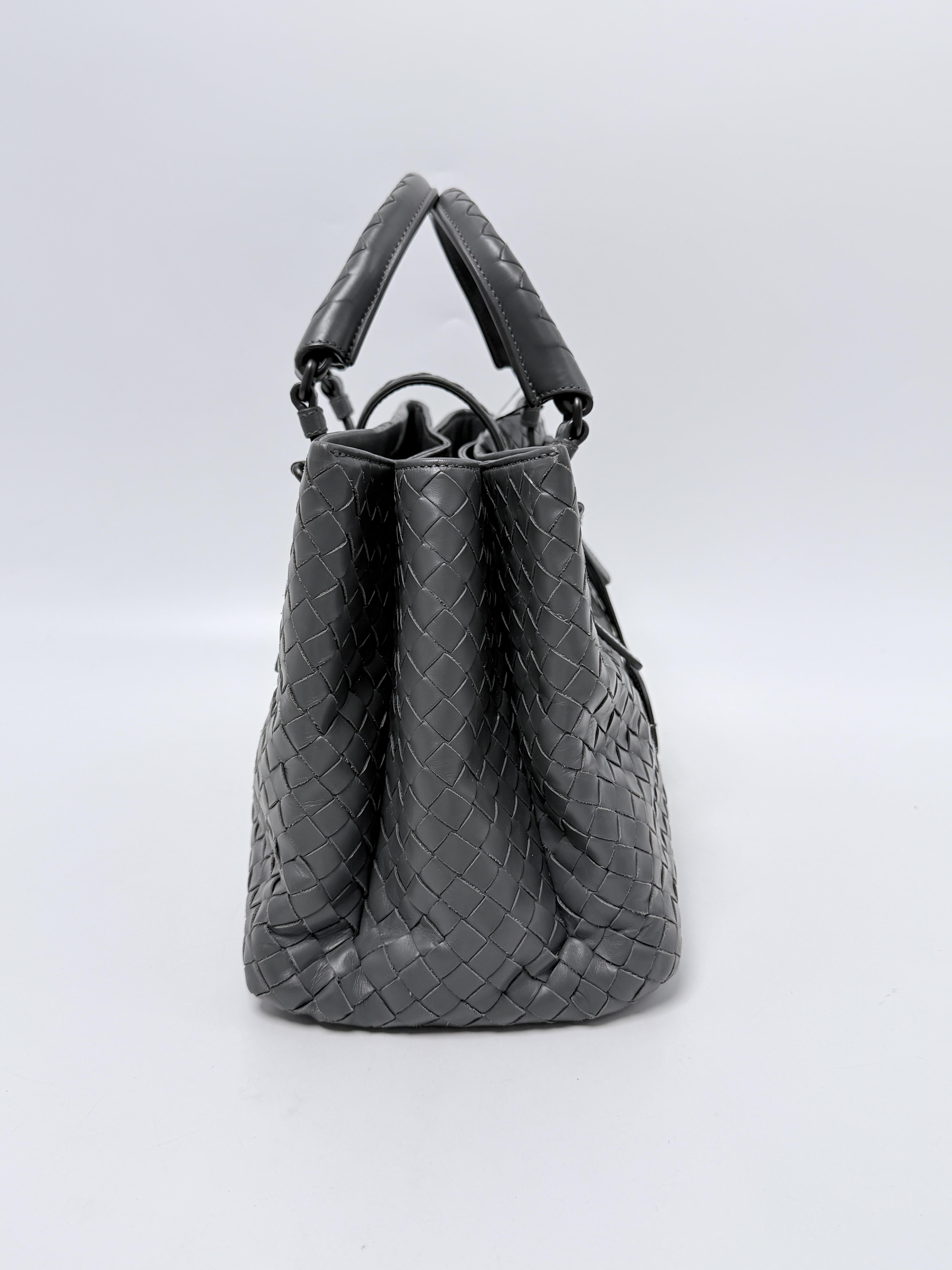 Intrecciato Small Roma Tote Bag Gray JE751BV