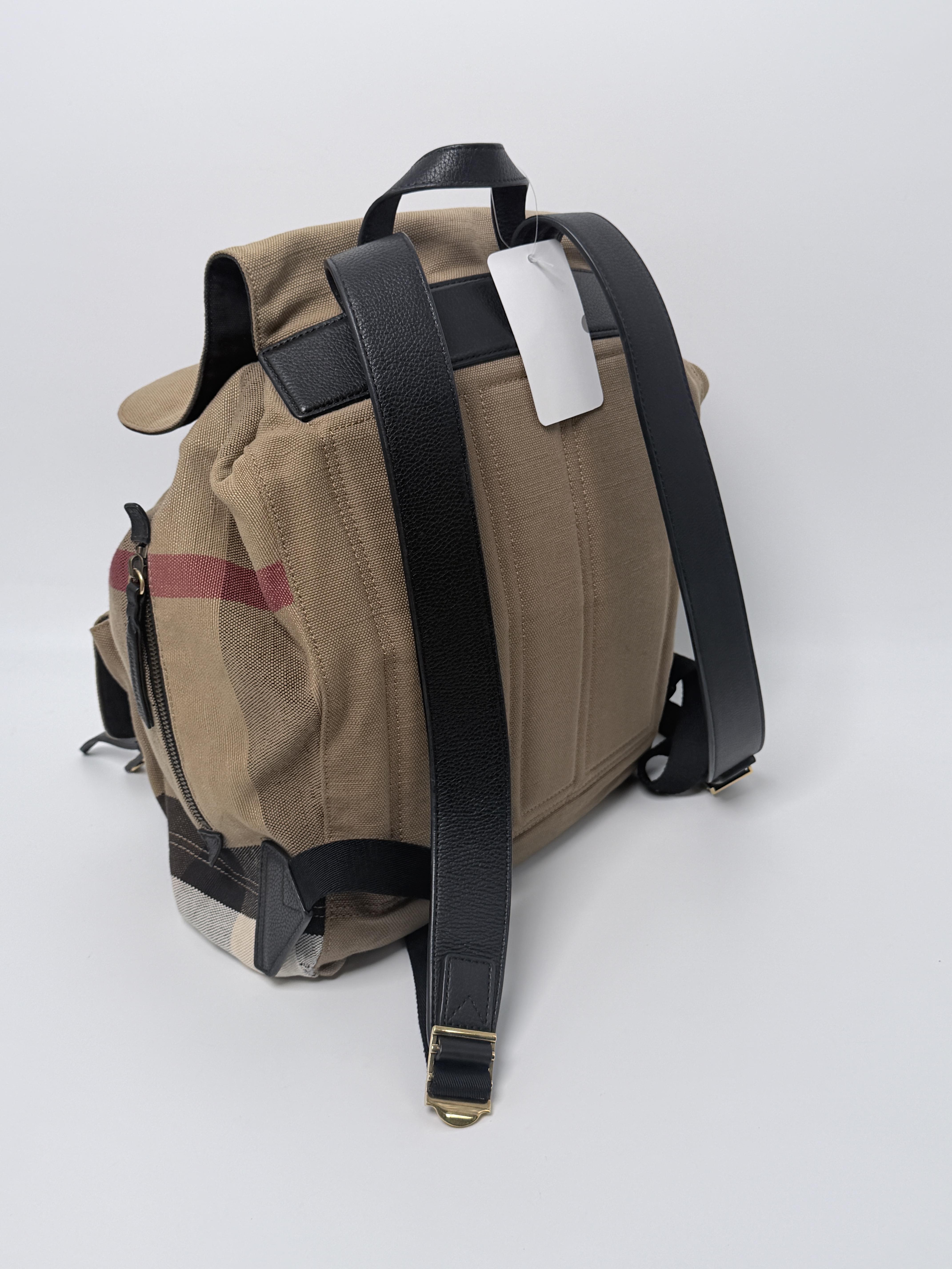 Brookdale Mega Check Drawstring Backpack Khaki/Black ZS009BR