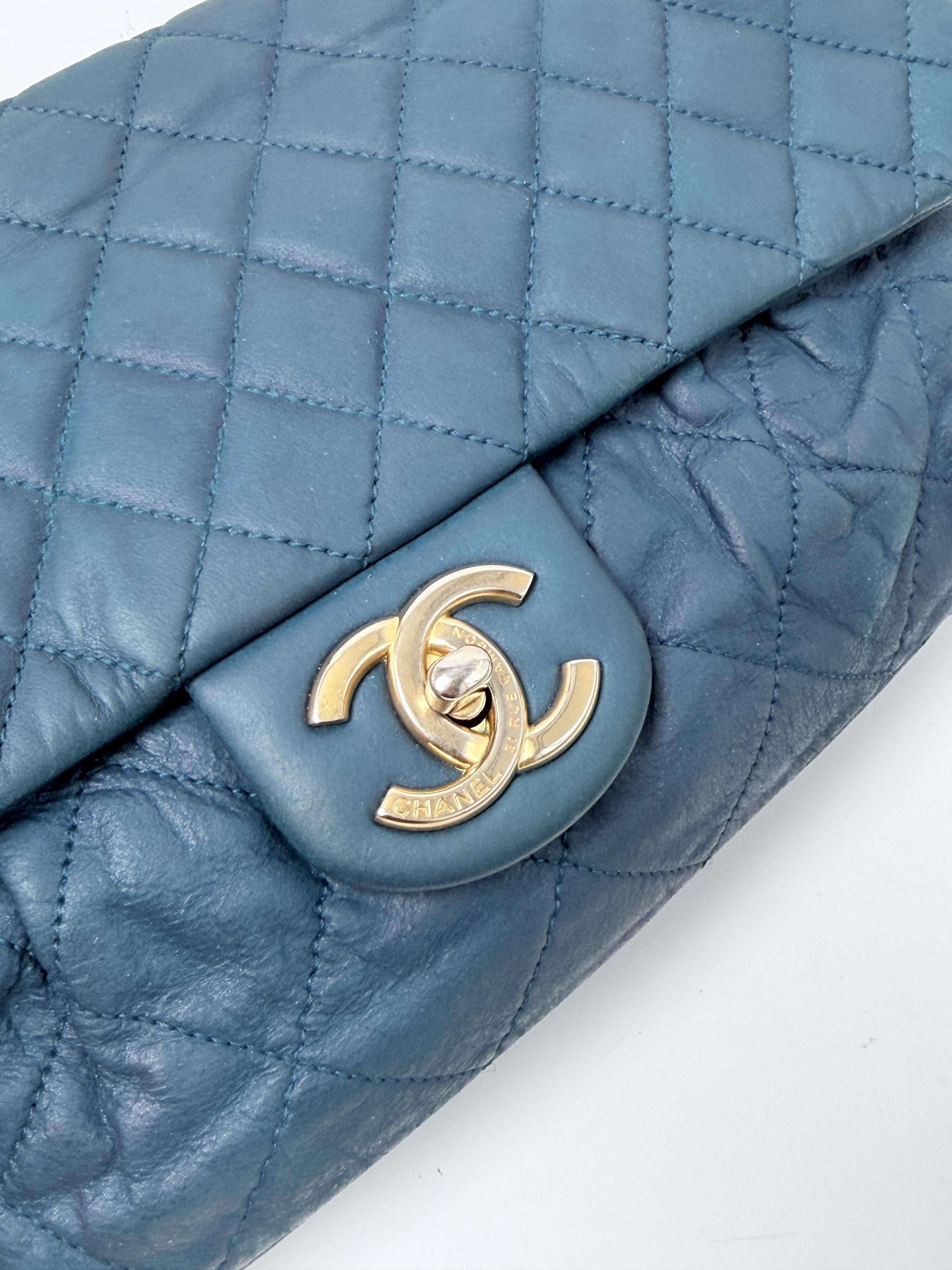 Blue Glazed Medium Bubble CC Flap Shoulder Handbag Crossbody Bag BB004CC