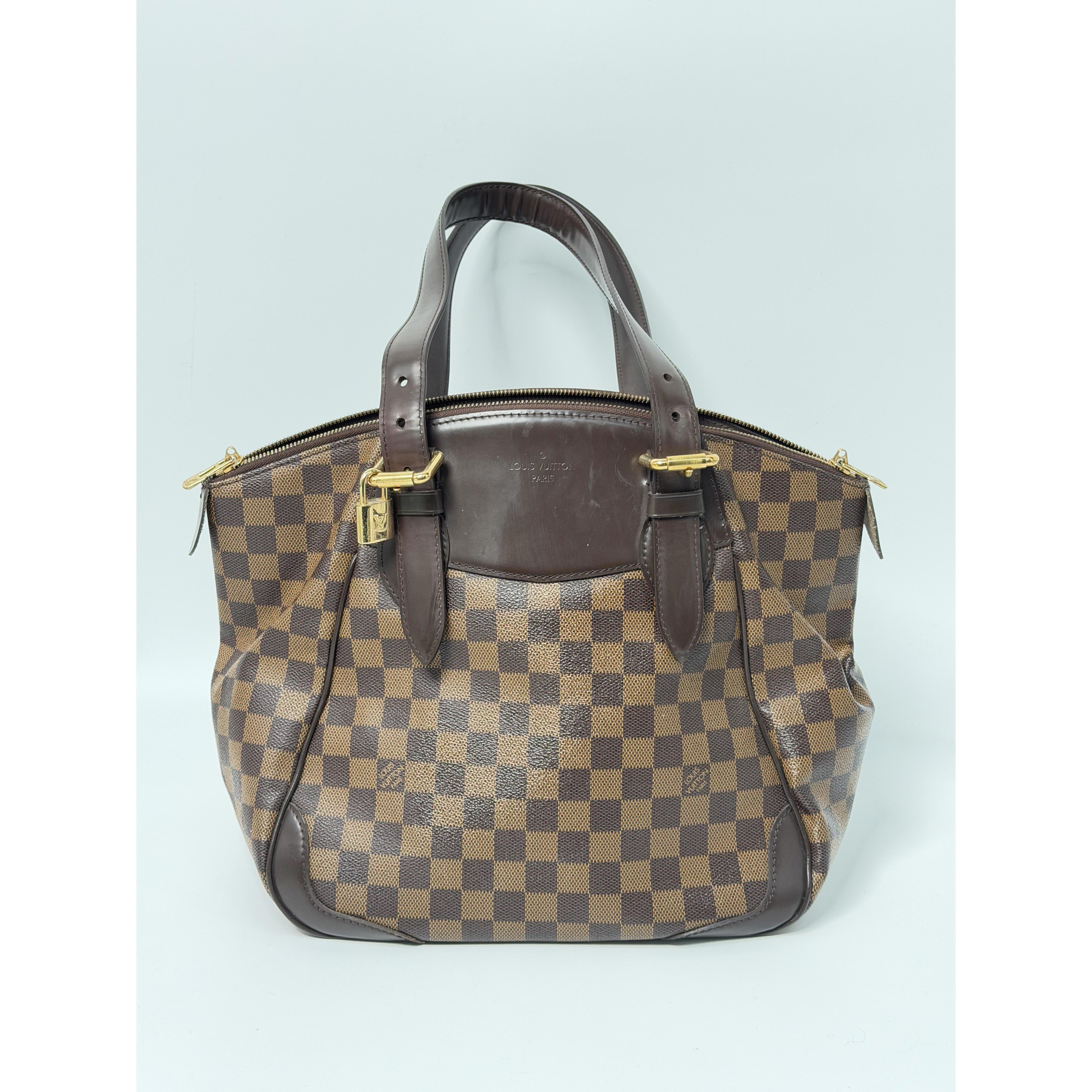 Pre-owned Louis Vuitton coated canvas Shoulder Bags Verona Damier Ebene Shoulder Bag Brown JA404LV