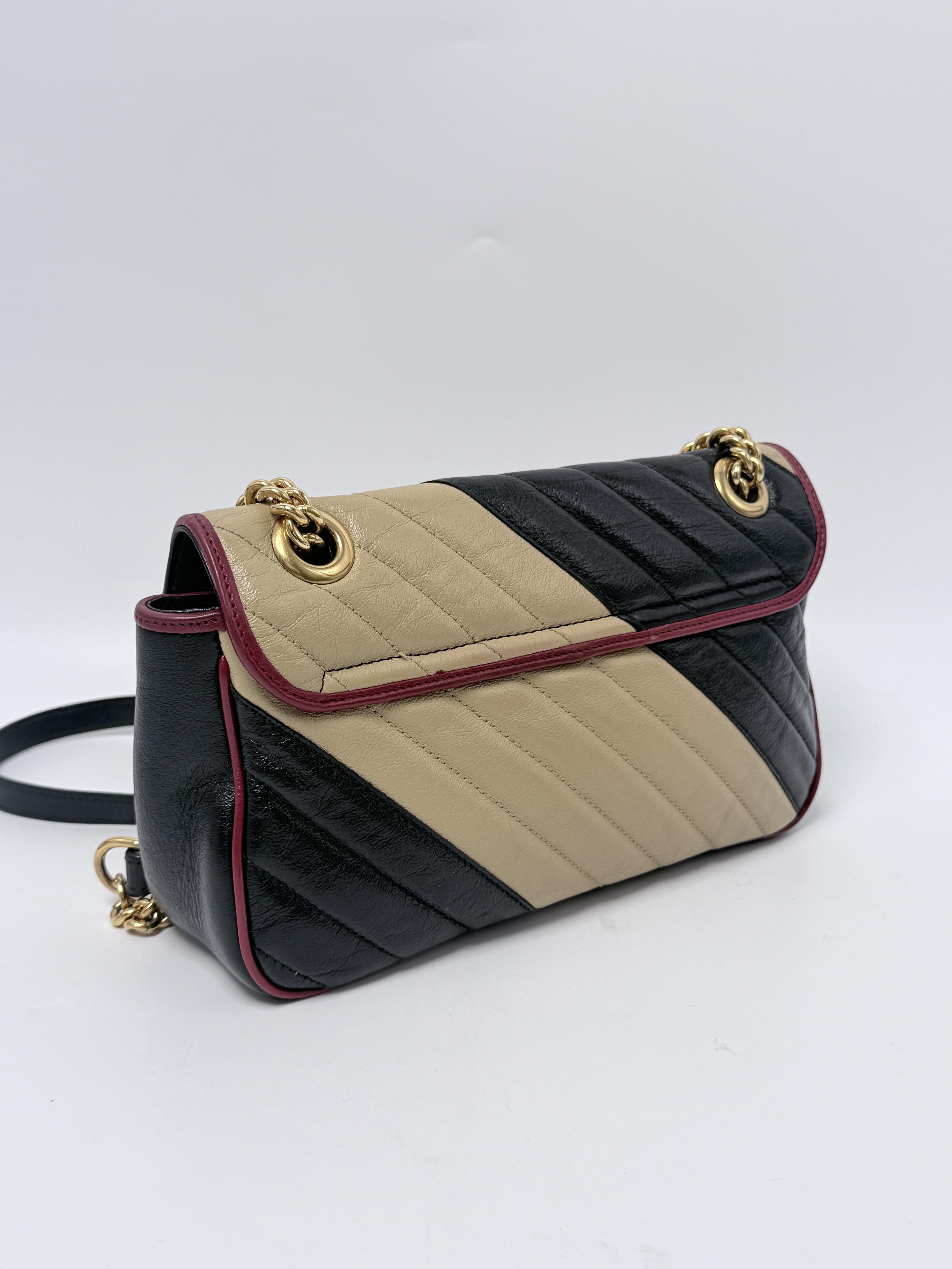 Marmont Small Shoulder Bag Crossbody Clutch Diagonal Black Beige ZS089GG