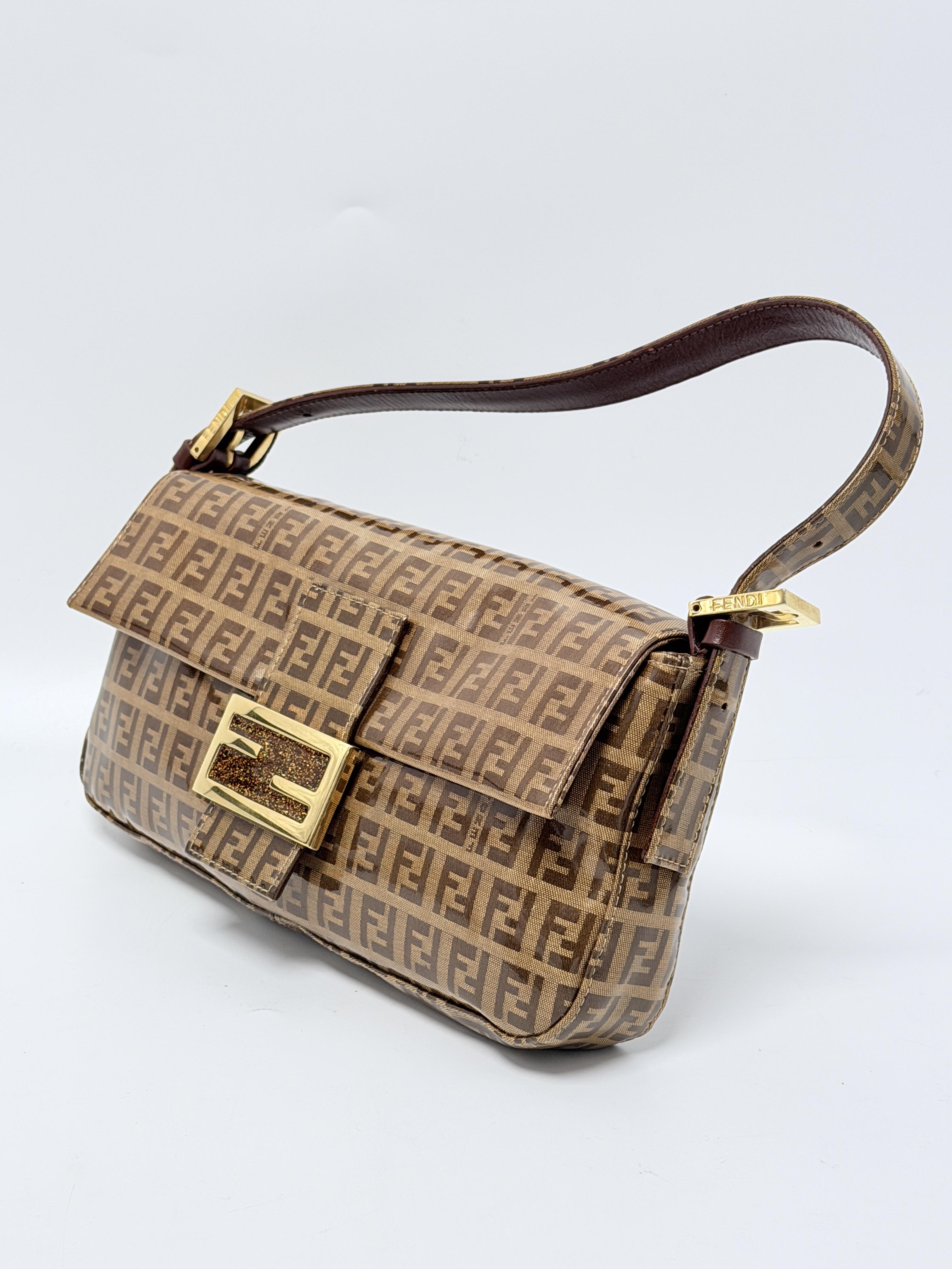 Vintage Zucchino PVC Baguette Shimmer Buckle Bag Hobo Handbag JD1612FD