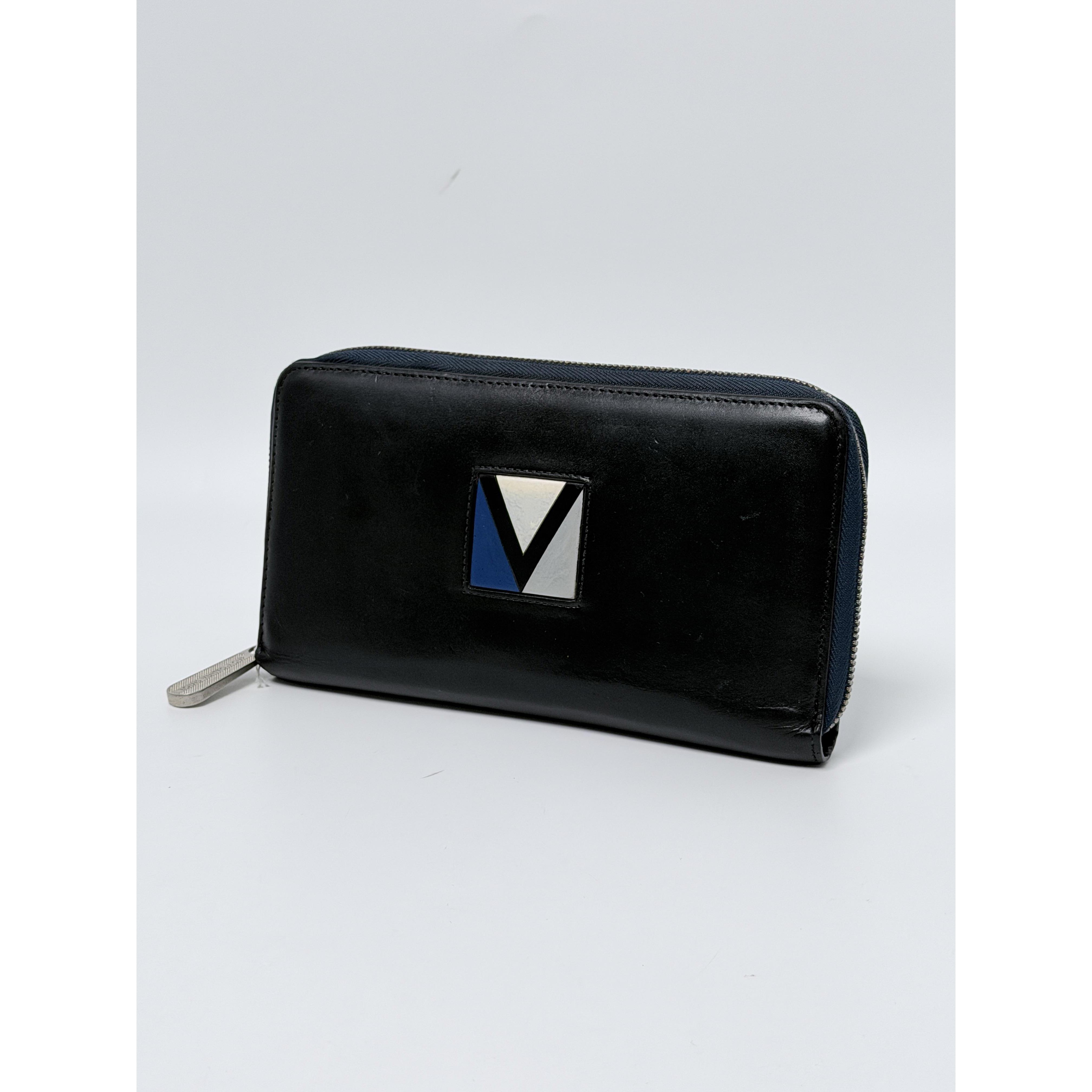 Pre-owned Louis Vuitton Leather Clutches & Wristlets Cup 2007 Edition Zippy Organizer Long Wallet Black JE189LV