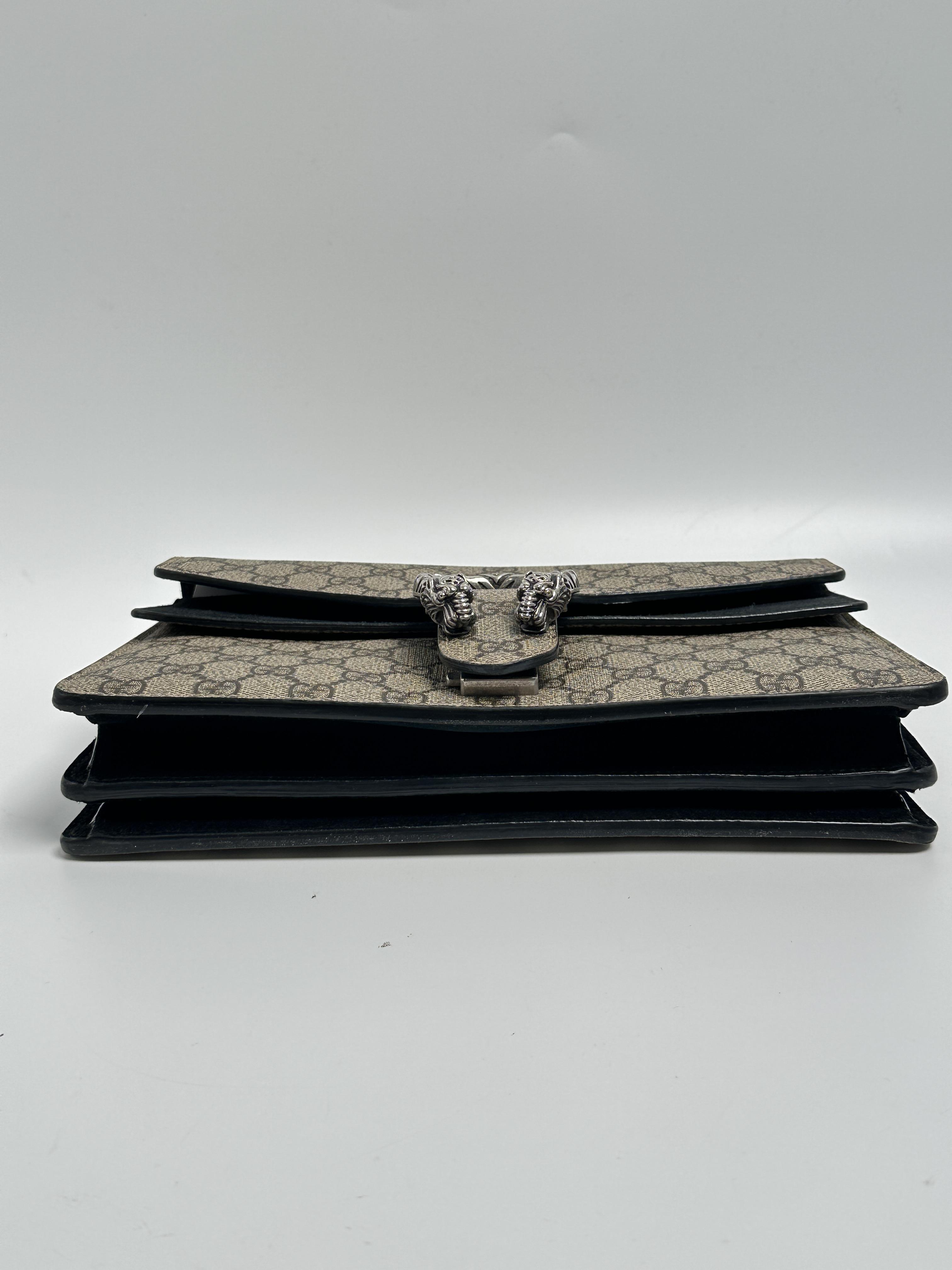Pre-owned GUCCI Canvas Shoulder Bags GG Supreme Dionysus Small Shoulder Bag Chain Handbag Black ZS052GG