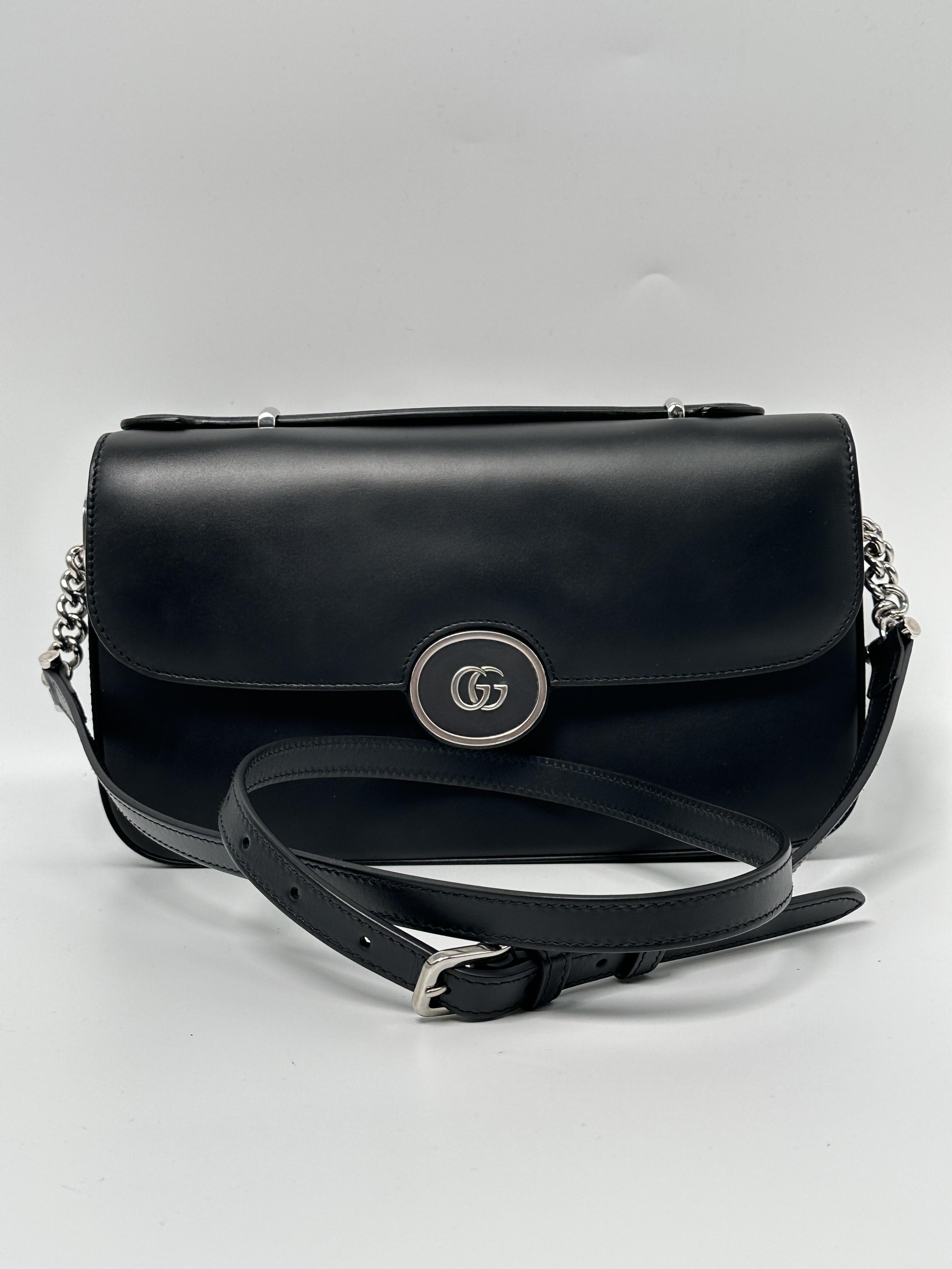 Pre-owned GUCCI leather Crossbody Bags Interlocking GG Shoulder Crossbody Bag Black ZS045GG