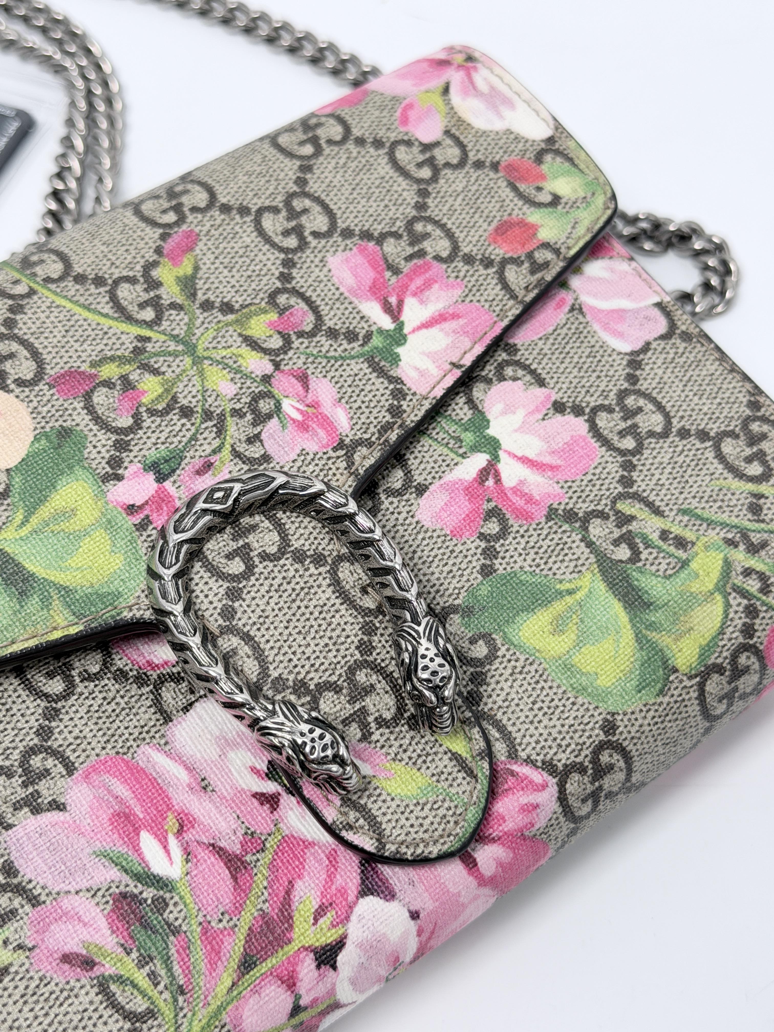 GG Supreme Blooms Dionysus Chain Wallet Crosbody Shoulder Bag JD1085GG