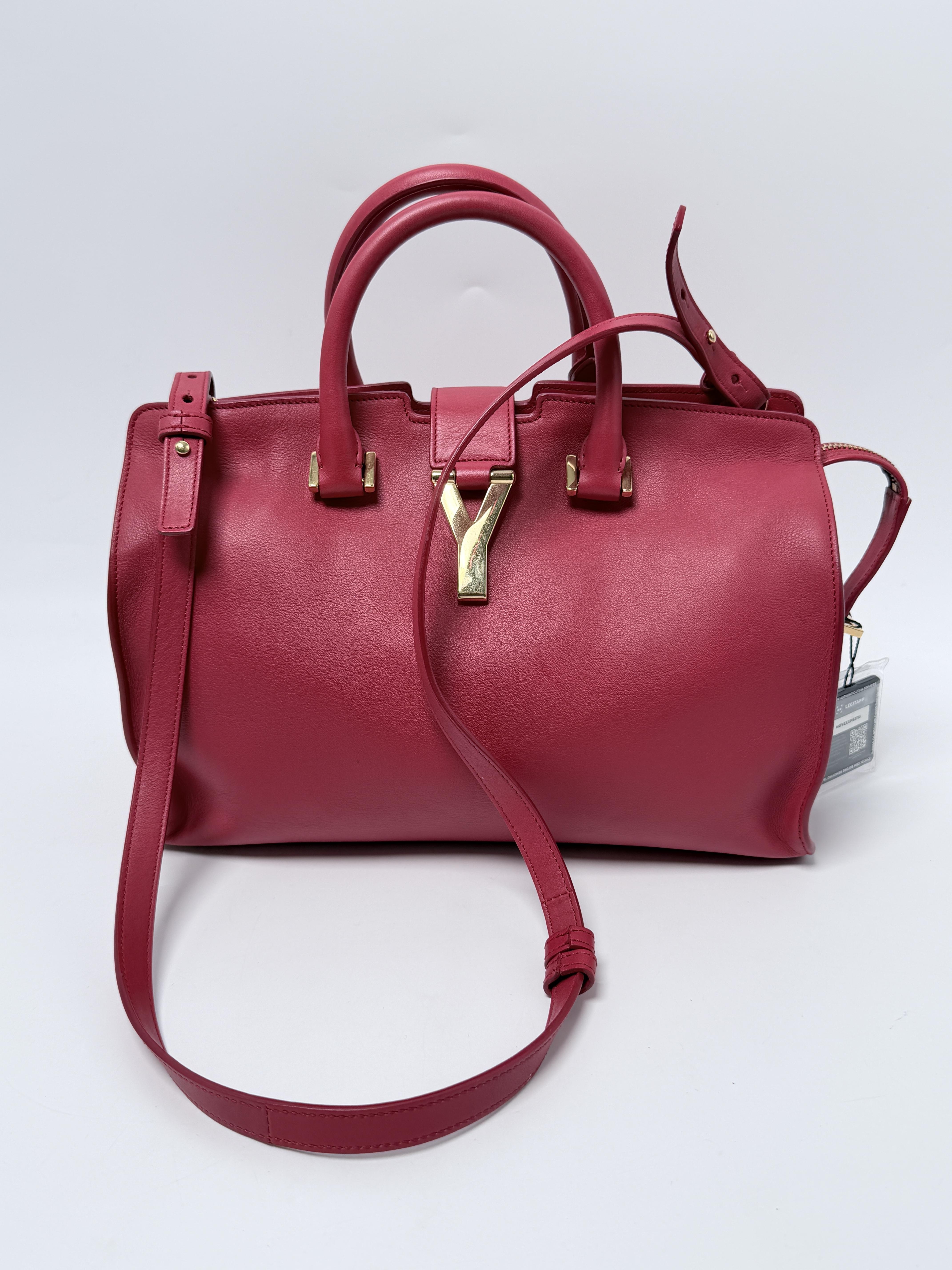 Saint Laurent Y Cabas Shoulder Handbag Crossbody Bag Red JD1467Y