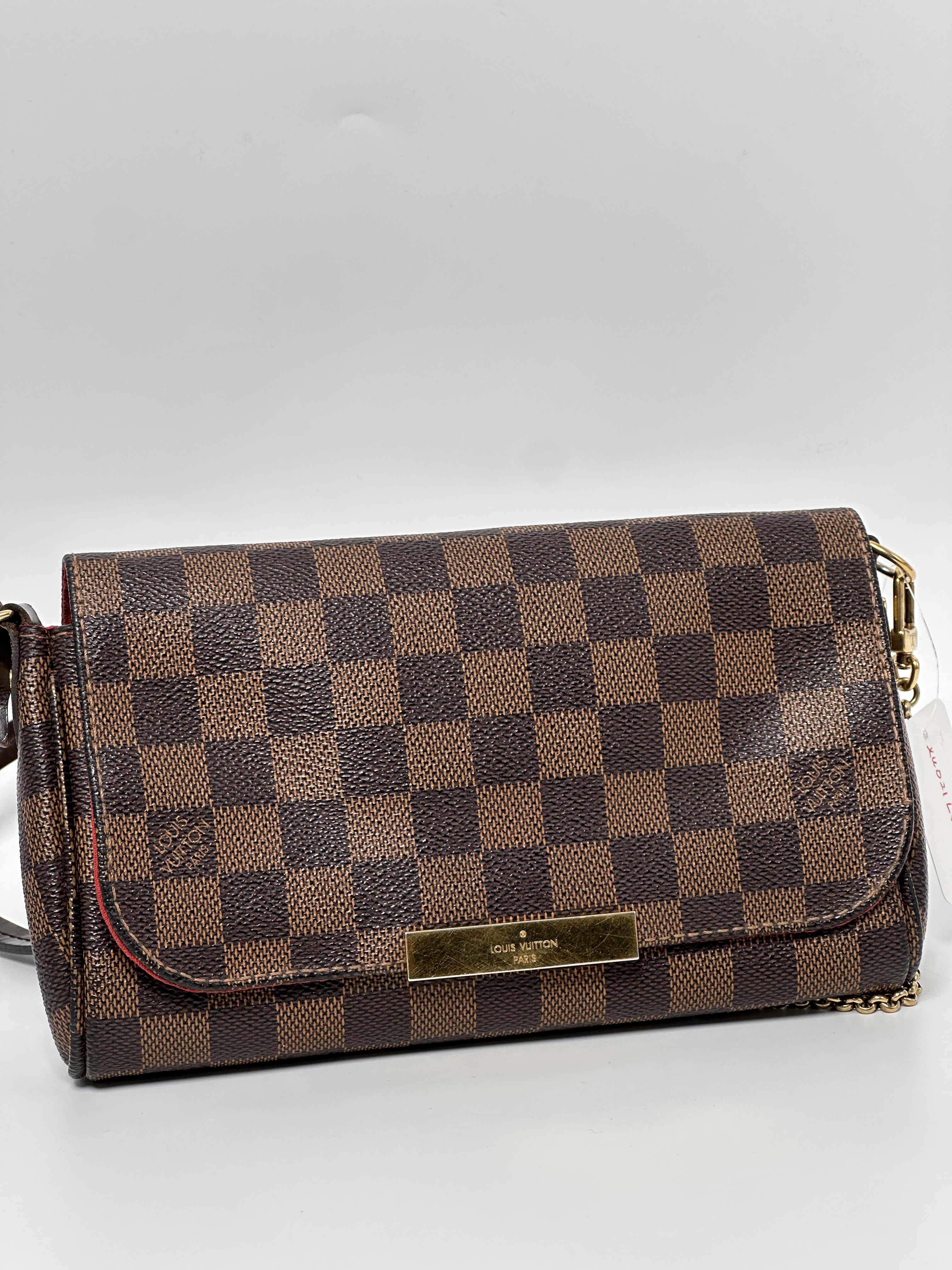 Clutches & Wristlets Favorite PM Damier Ebene Crossbody Clutch Bag Brown XU382LV