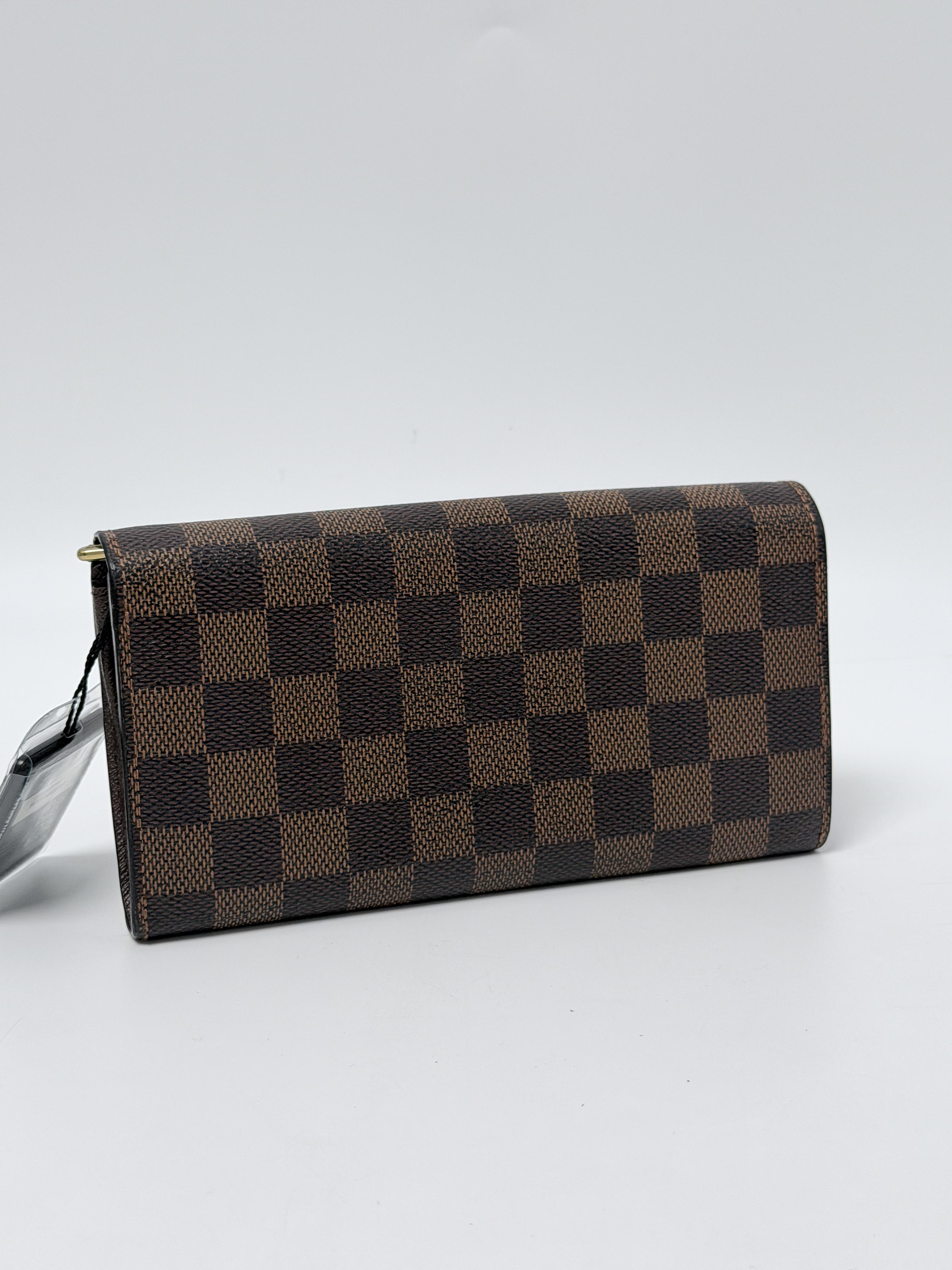 Sarah Wallet Damier Ebene Brown Bifold Long Purse JD1303LV