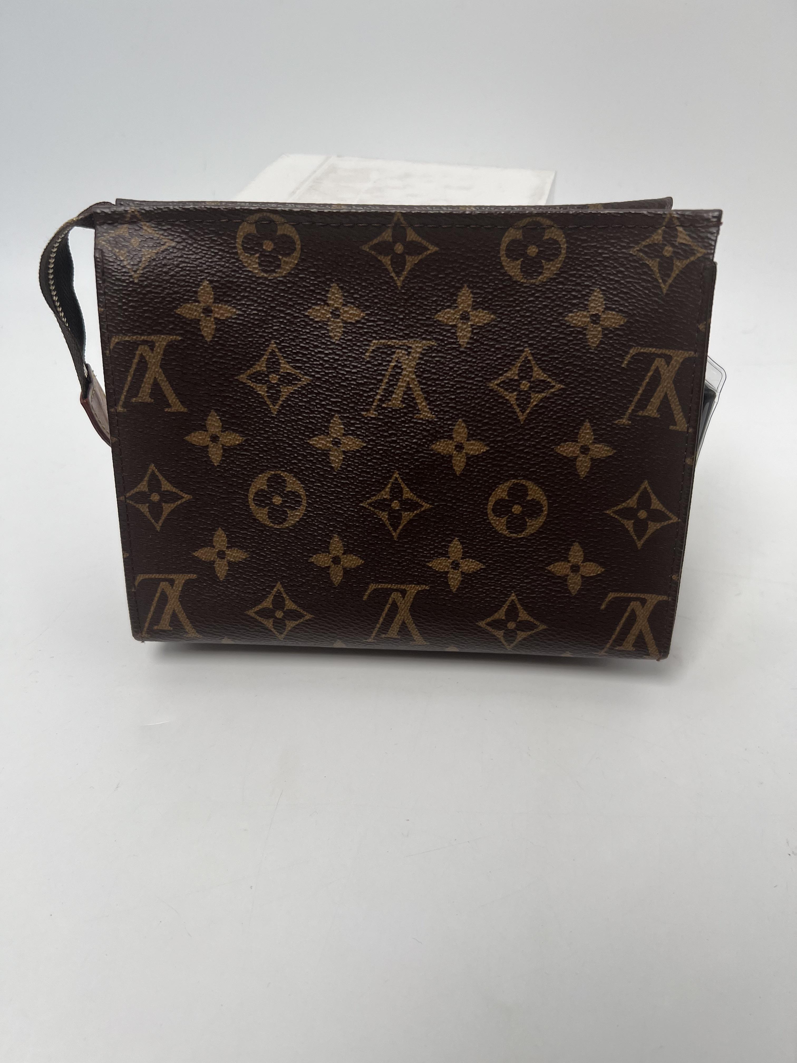 Coated Monogram Toiletry Pouch Gold Hardware Clutch JD1655LV