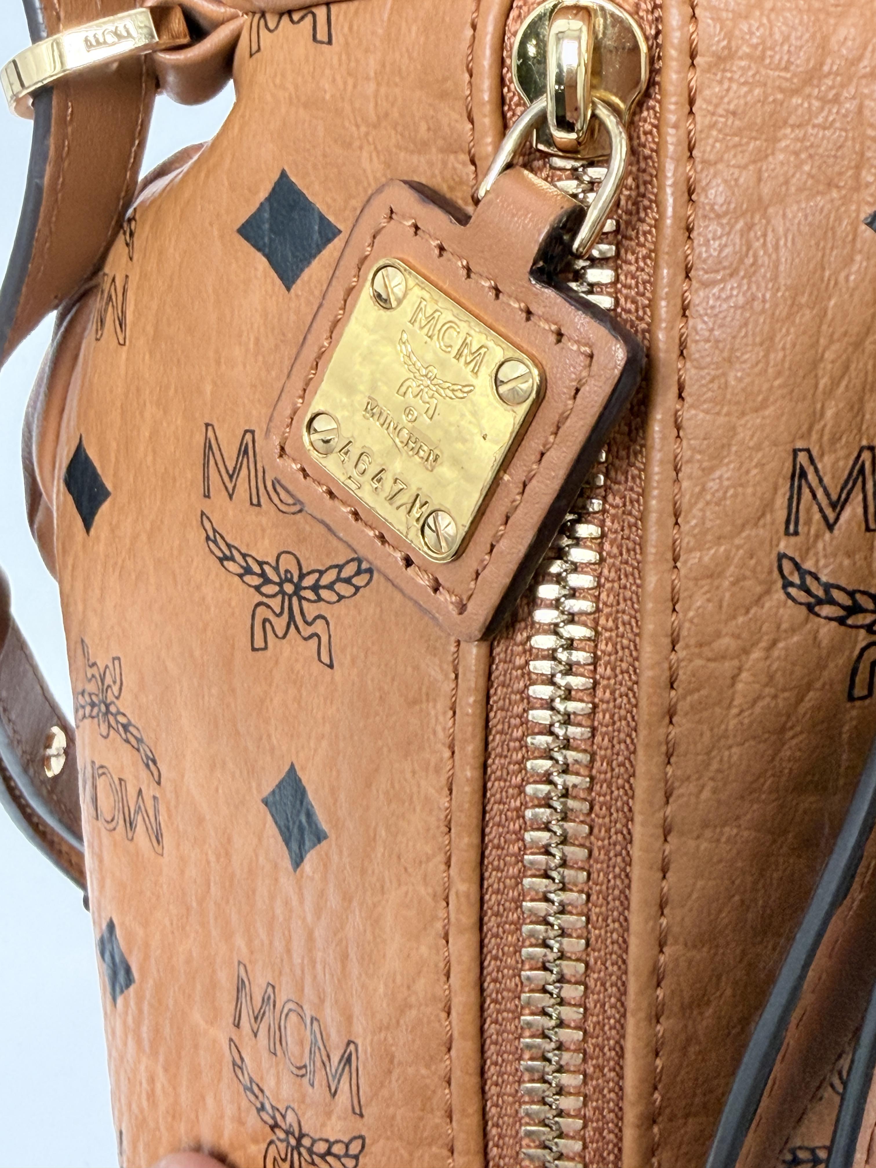 Cognac Visetos Coated Canvas Zoo Rabbit Doll Toy Backpack Crossbody Bag JD1152MCM